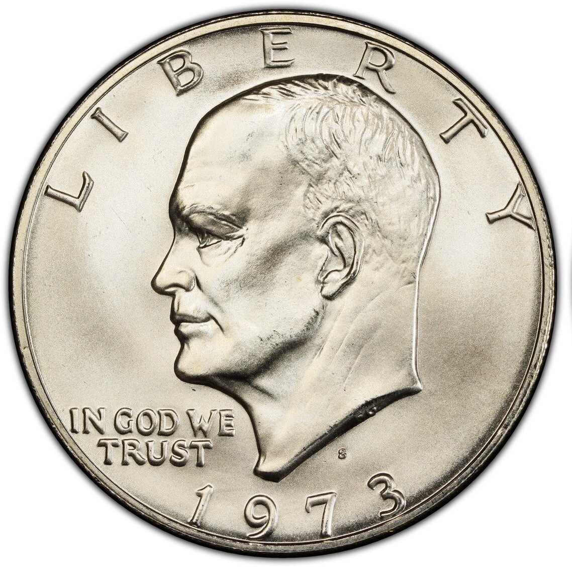 Silver Eisenhower Ike Dollar 1973 S PCGS Graded MS 66 Uncirculated $1 Coin