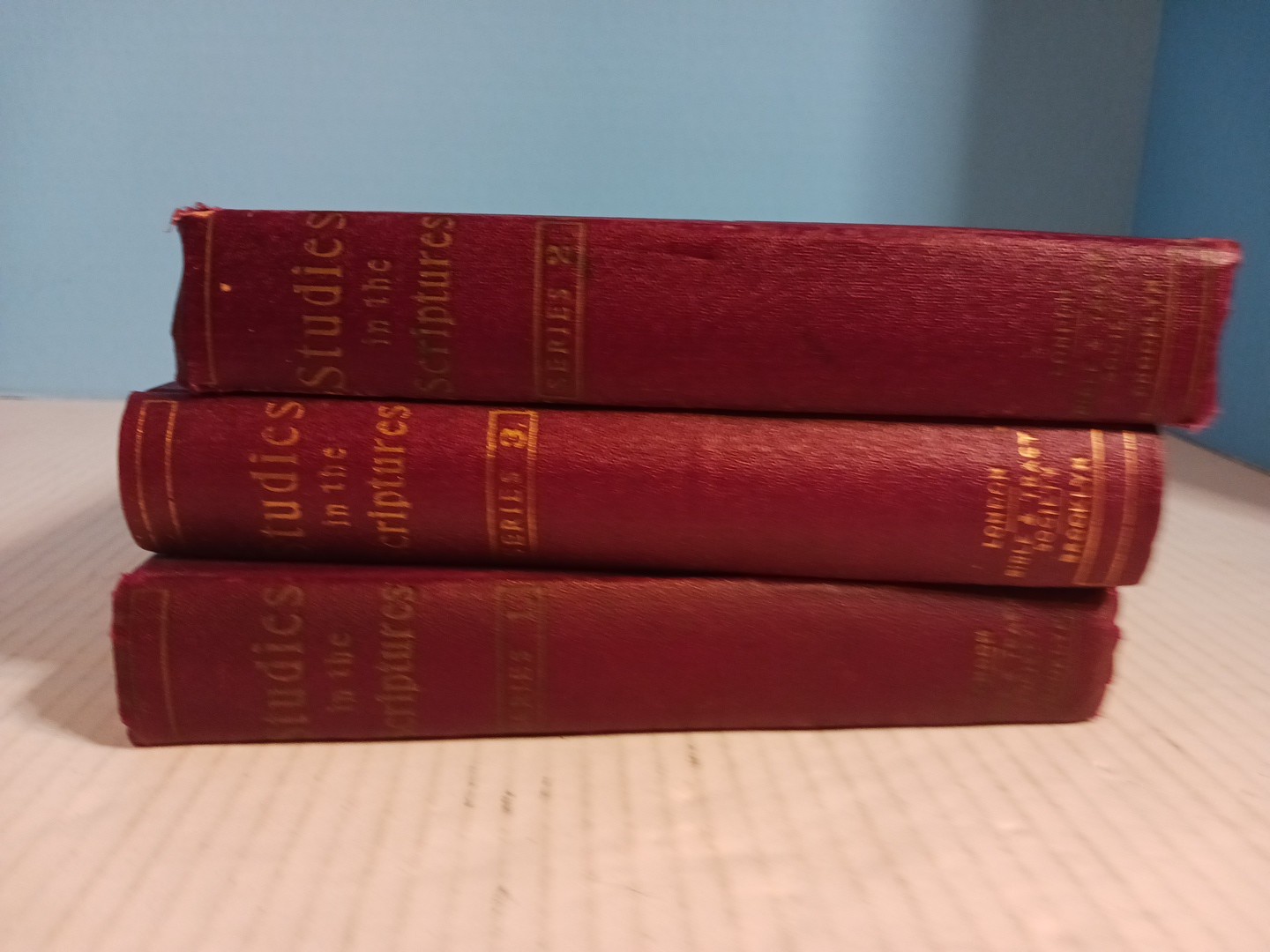 1912 Studies in the Scriptures VOLs 1,2,3 Watchtower. Lot 3 Books. 1912 Studies in the Scriptures VOLs 1,2,3 Watchtower. Lot 3 Books.