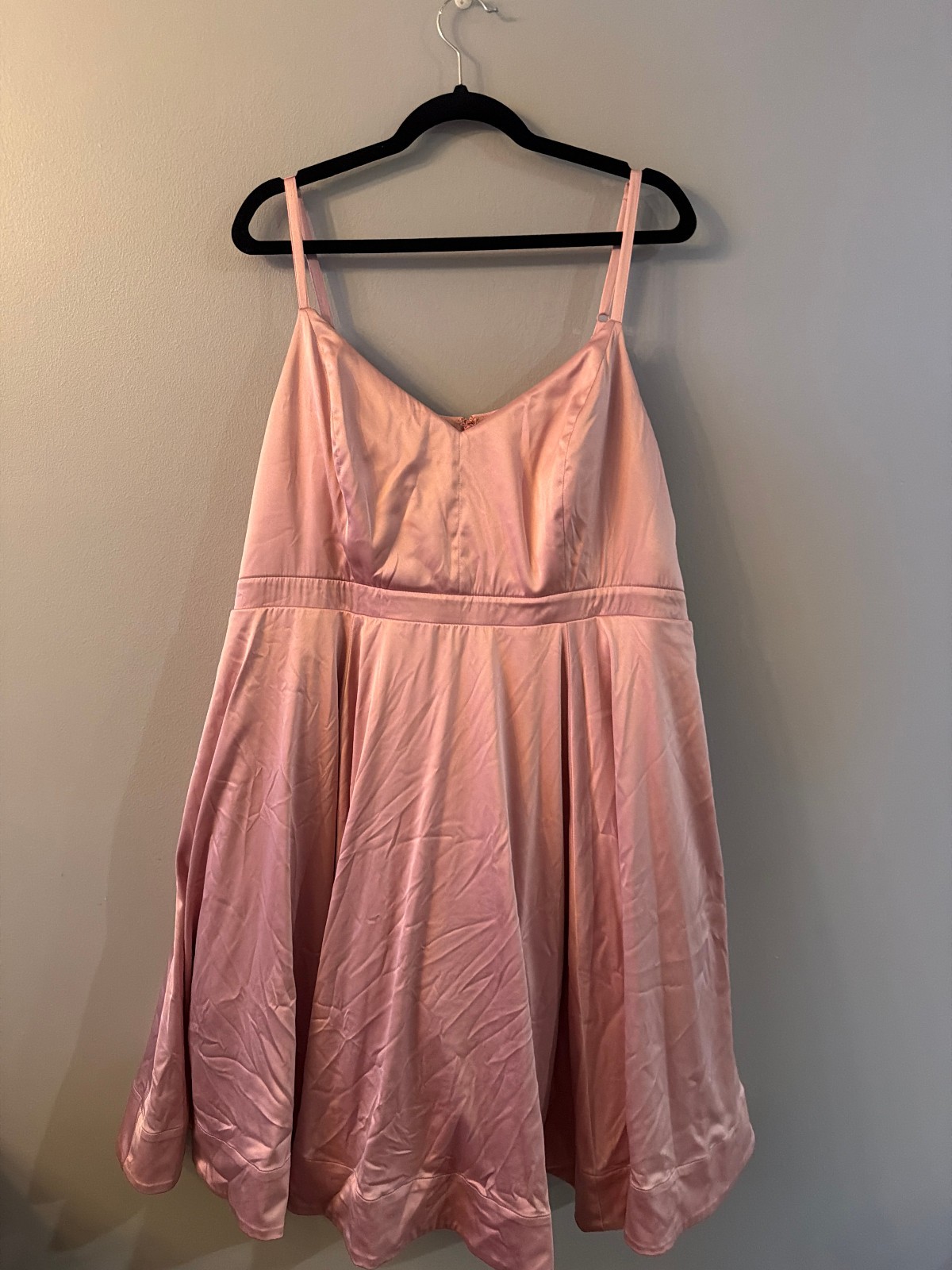 Torrid Satin Mini Skater Dress Pink Bleached Mauve NWT Size 20