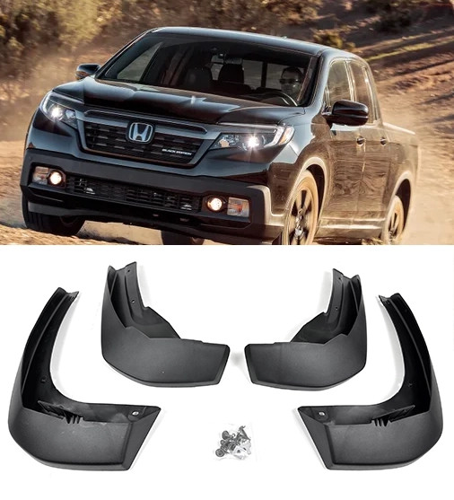 For 17-26 Honda Ridgeline 4Pc F&R Textured Factory Spec Mud Guards Splash Flaps