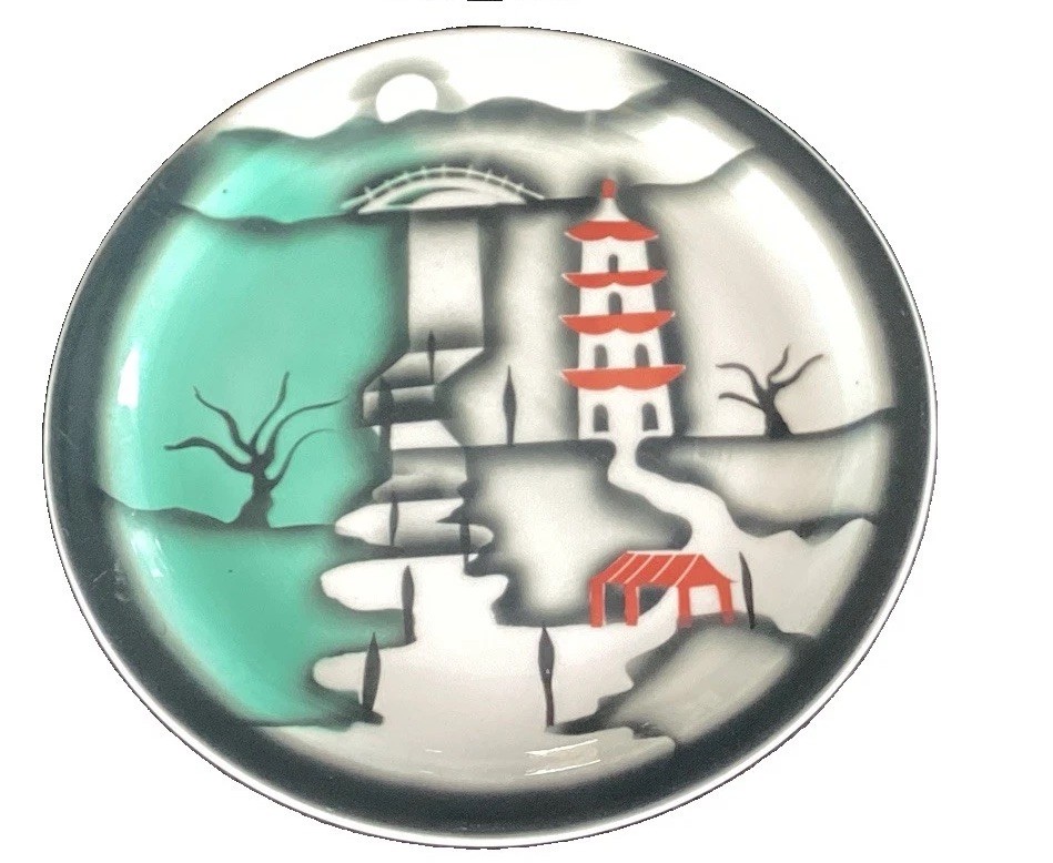 VTG 50s Tepco China Confucious Restaurant Ware ONE Ct Plate 8.75” Pagoda VTG 50s Tepco China Confucious Restaurant Ware ONE Ct Plate 8.75” Pagoda