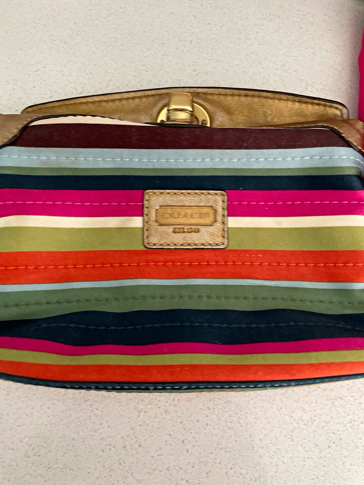 Authentic vintage Coach 65th Anniversary Legacy stripe wristlet Authentic vintage Coach 65th Anniversary Legacy stripe wristlet
