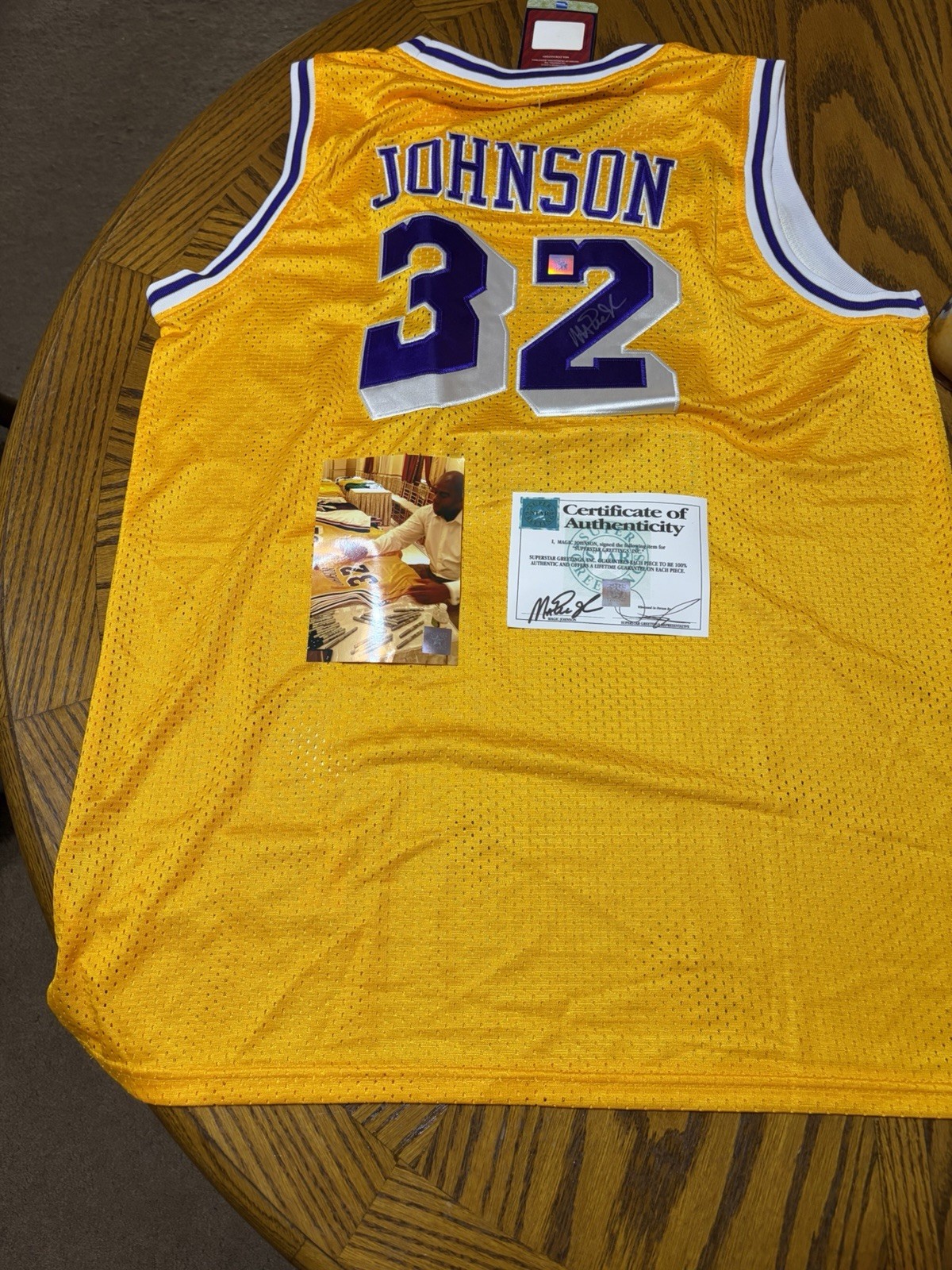 Magic Johnson Los Angeles Lakers #32 COA Signed Jersey - NBA Basketball Original