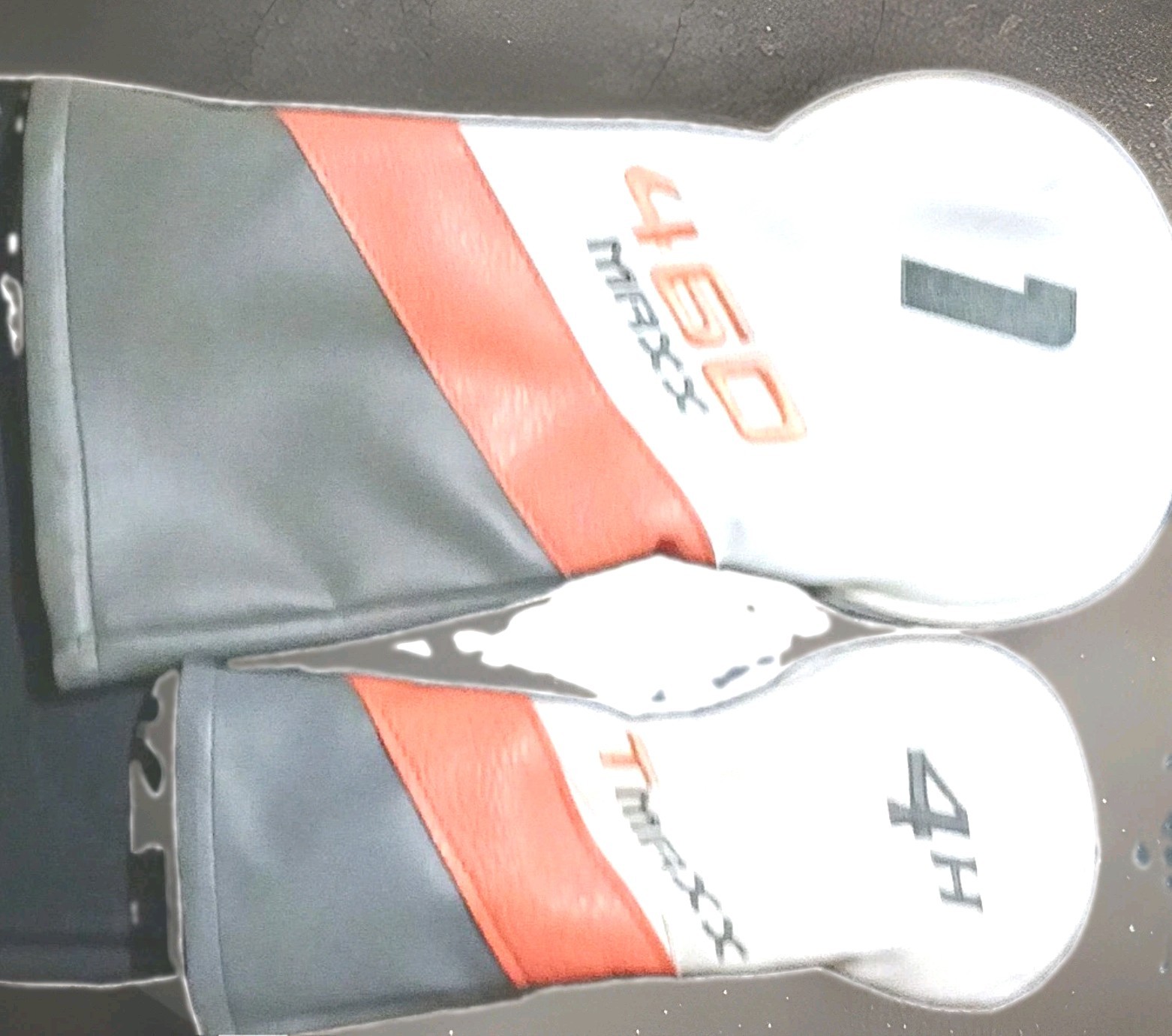 New lot of 2 Tourmax Maxx Golf Headcovers 1 Driver 460cc & 4H Hybrid White Peach
