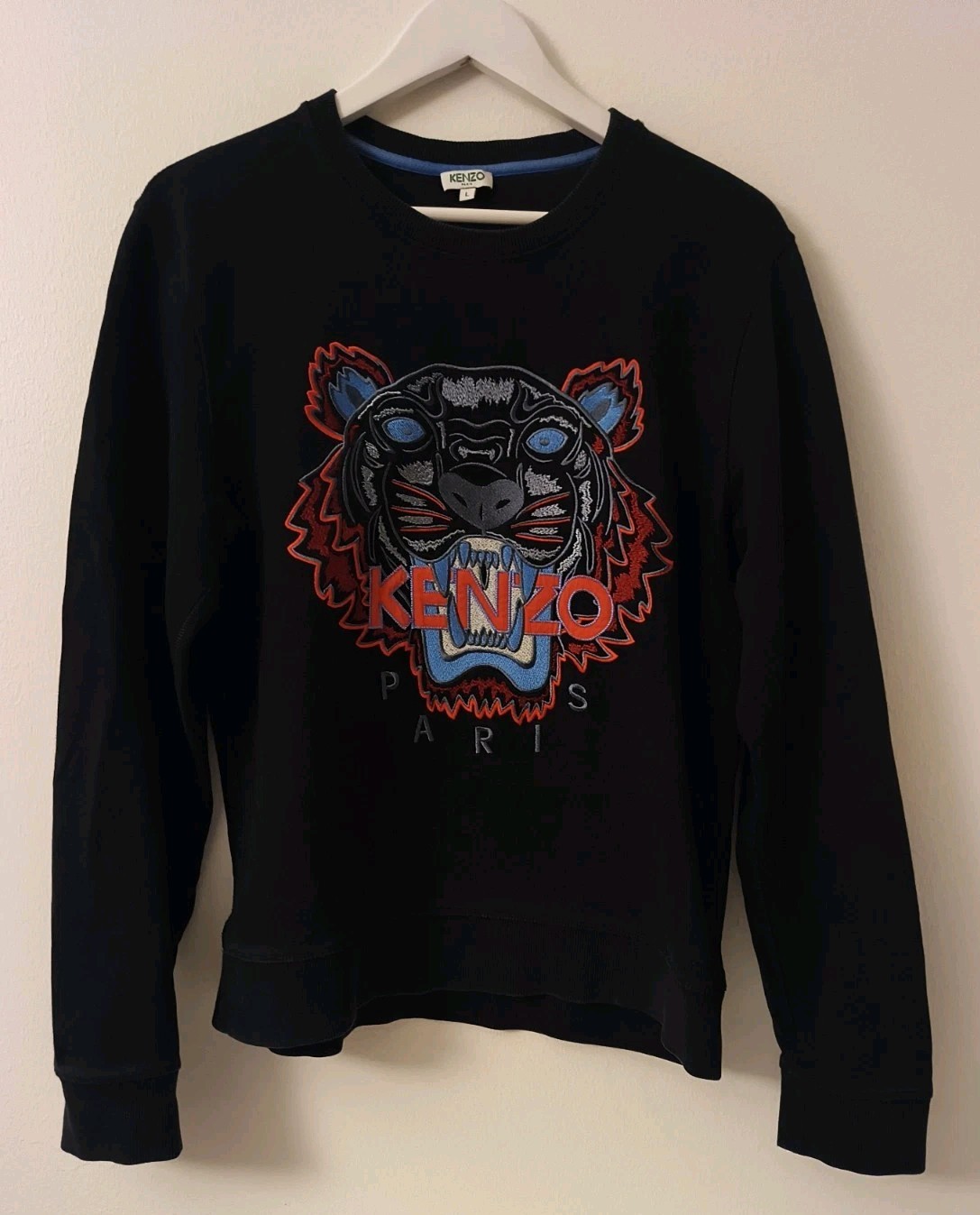 Kenzo Paris Tiger Embroidered Sweatshirt Black Size L Authentic Kenzo Paris Tiger Embroidered Sweatshirt Black Size L Authentic