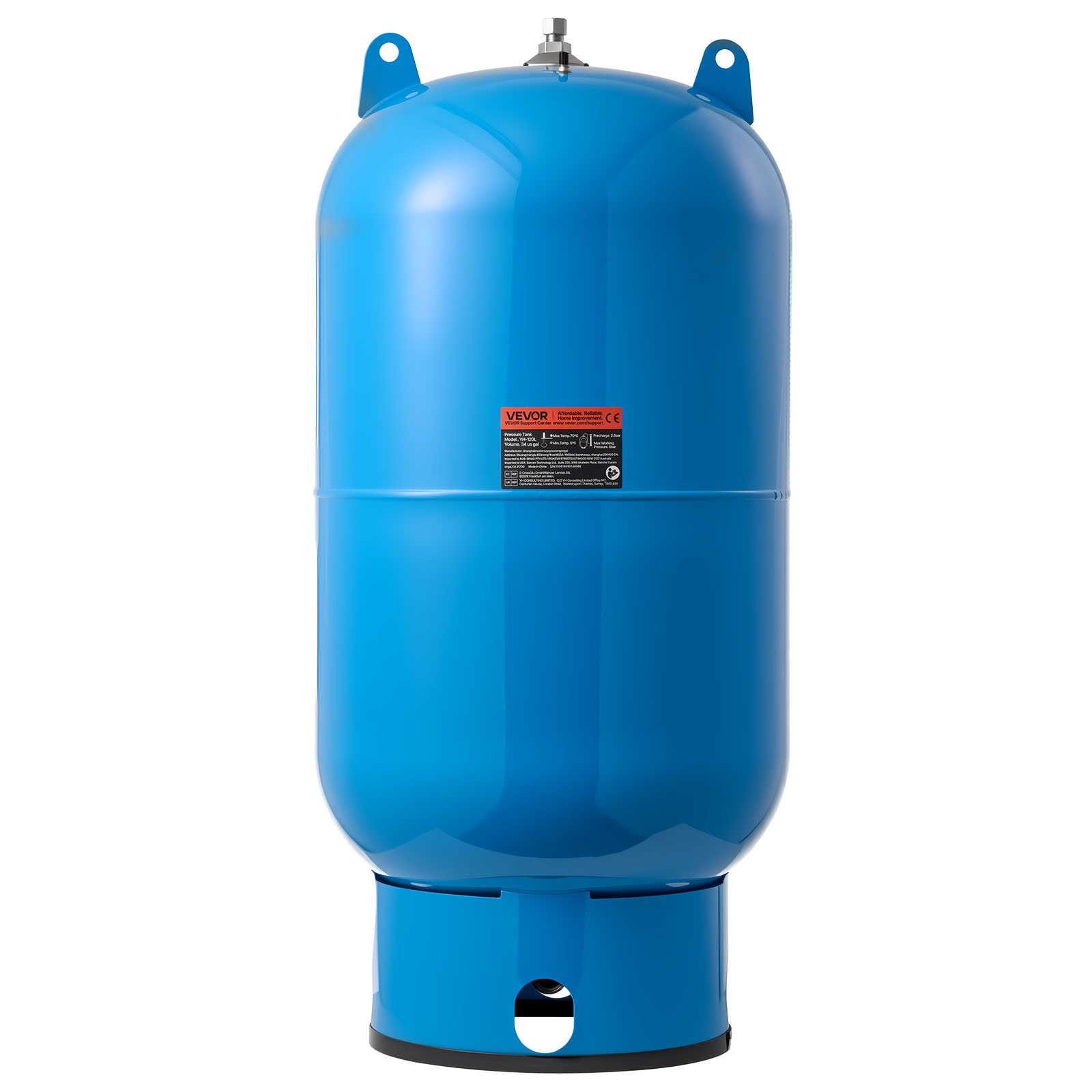 VEVOR 34-Gallon Vertical Well Pressure Tank Pre-Charged Pressurized Water Tank