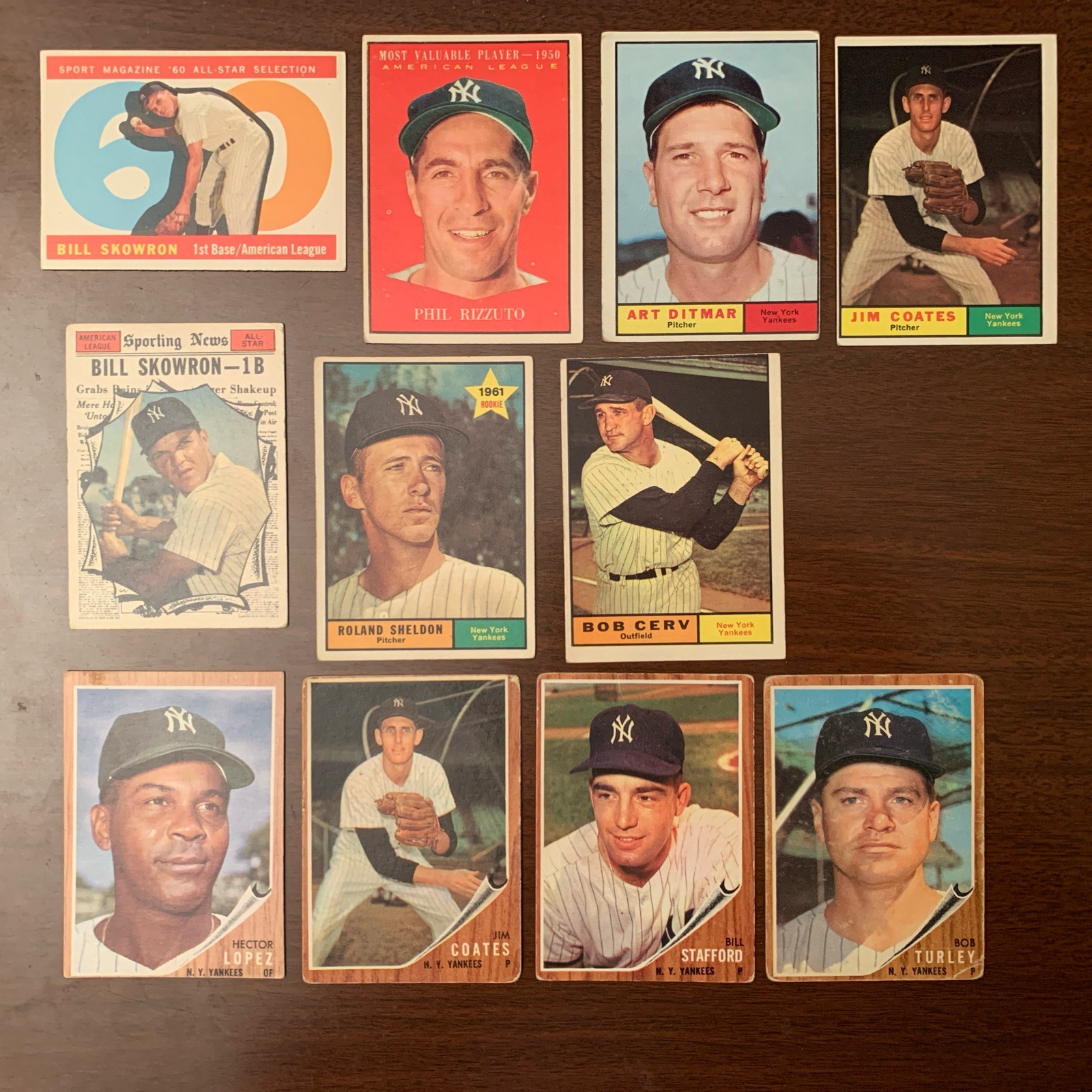 1960–1961–1962 Topps MLB Baseball NYY Yankees(11)CARDS/ALL High#s (500+)/7th SER 1960–1961–1962 Topps MLB Baseball NYY Yankees(11)CARDS/ALL High#s (500+)/7th SER