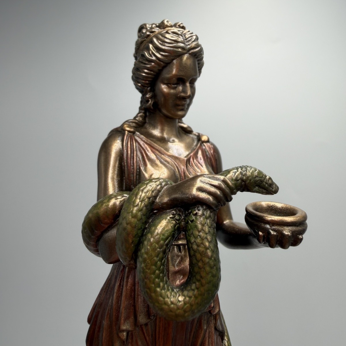 Veronese Hygieia Hygeia Statue Greek Goddess Health Bronze Figurine w/ Box