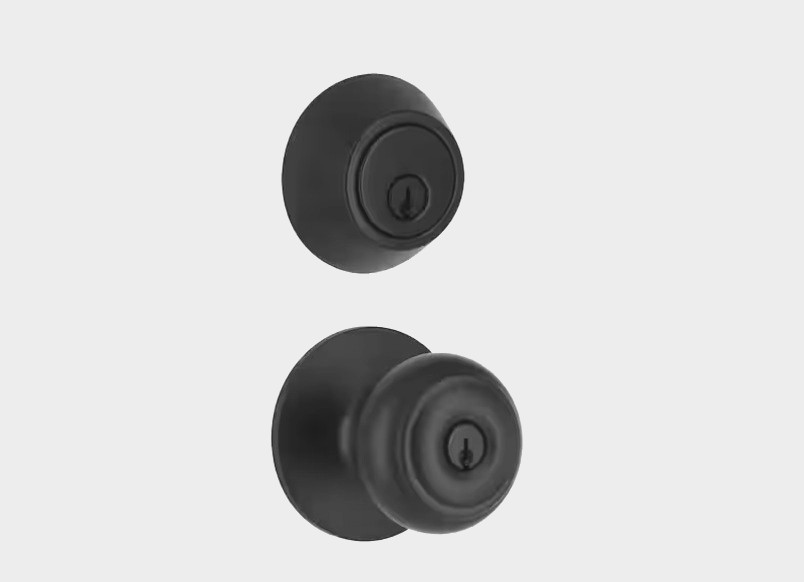 Defiant Hartford Matte Black Single Cylinder Deadbolt and Keyed Entry Knob Set