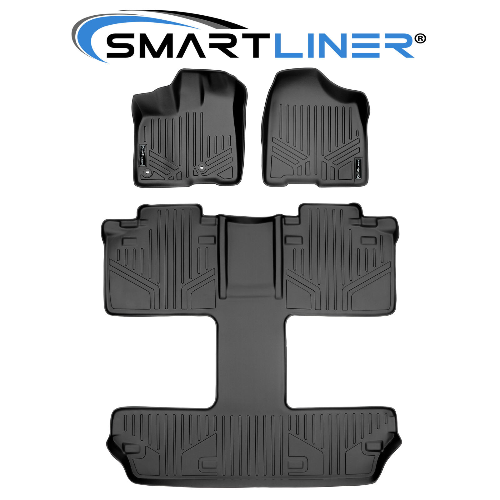 SMARTLINER Custom Fit Floor Mats 3 Row Liner Set OEM TPE 2013-2020 Toyota Sienna