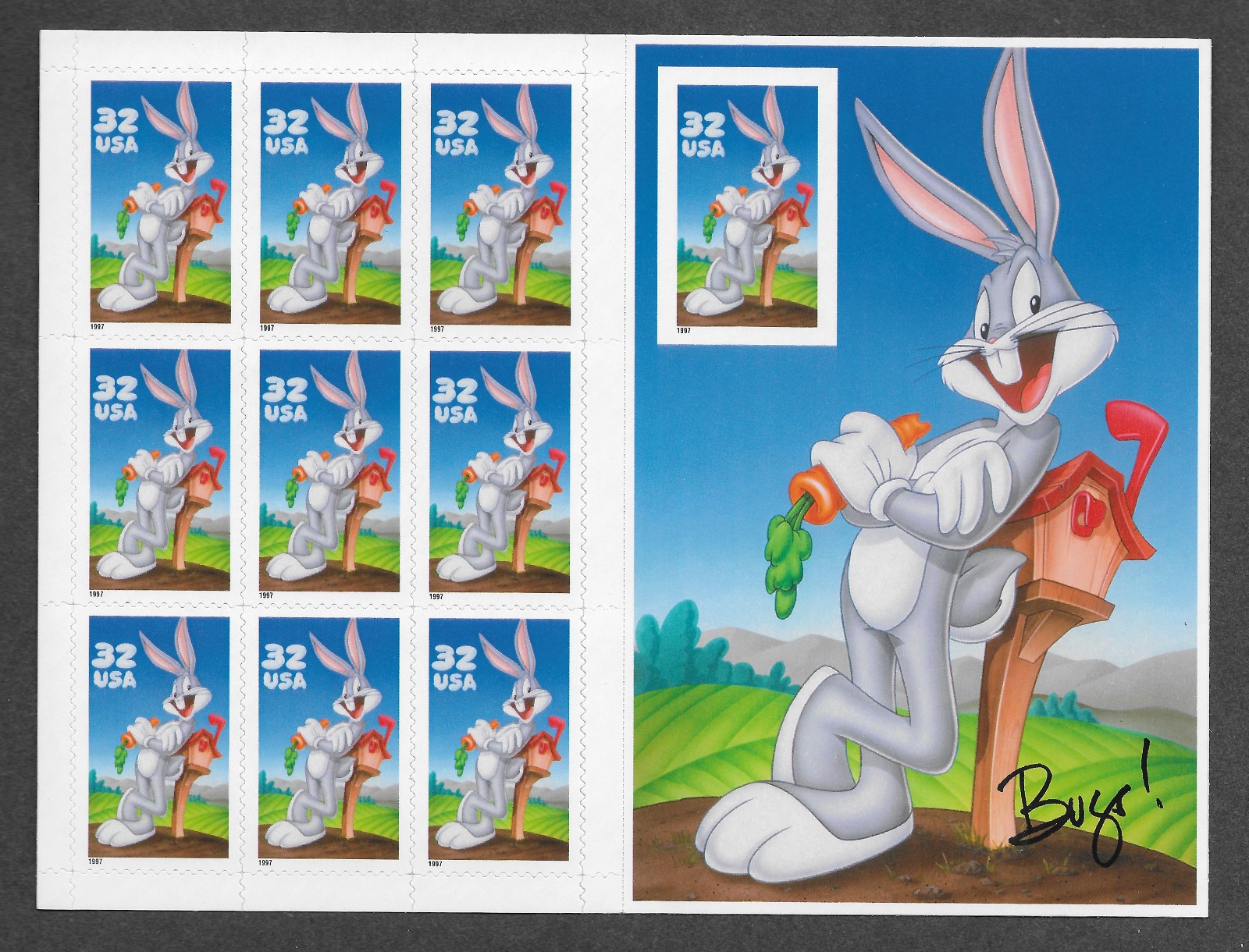 MMK Philately: US Scott #3138 MNH 32c Pane (10) Bugs Bunny Sheet Imperf SCV $130 MMK Philately: US Scott #3138 MNH 32c Pane (10) Bugs Bunny Sheet Imperf SCV $130