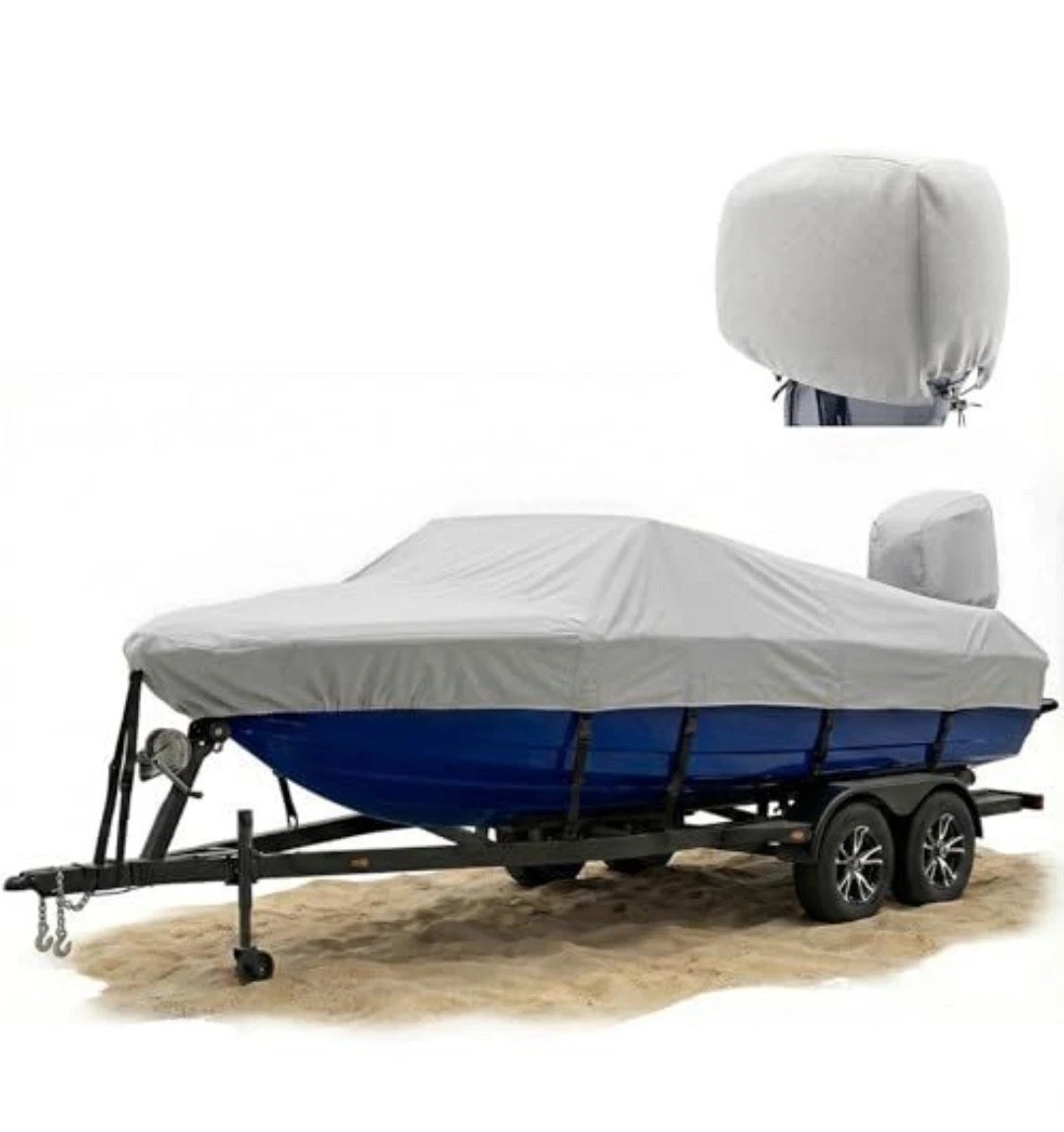 FOCEAN Boat Cover for 16-18ft Boats, 1200D Waterproof Heavy Duty Tarp Gray. FOCEAN Boat Cover for 16-18ft Boats, 1200D Waterproof Heavy Duty Tarp Gray.