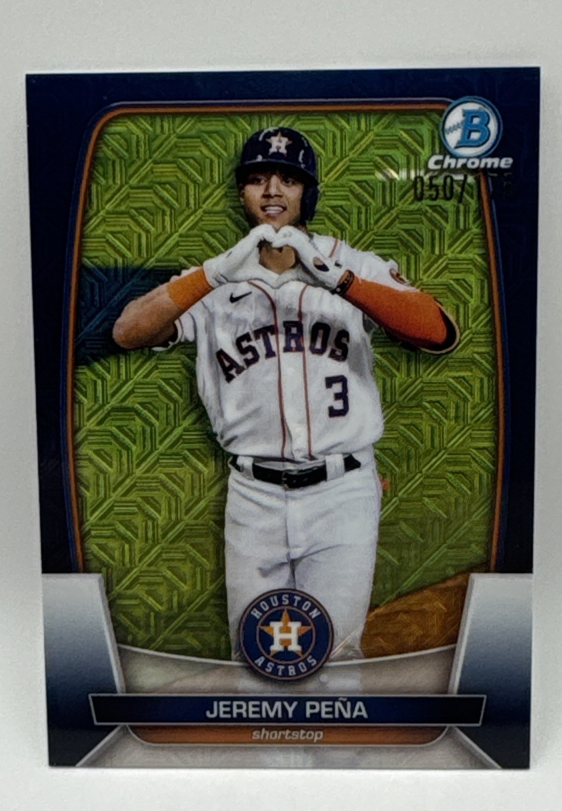 2023 Bowman - JEREMY PENA #77 Chrome Navy Mojo Refractor /175 Houston ASTROS 2023 Bowman - JEREMY PENA #77 Chrome Navy Mojo Refractor /175 Houston ASTROS