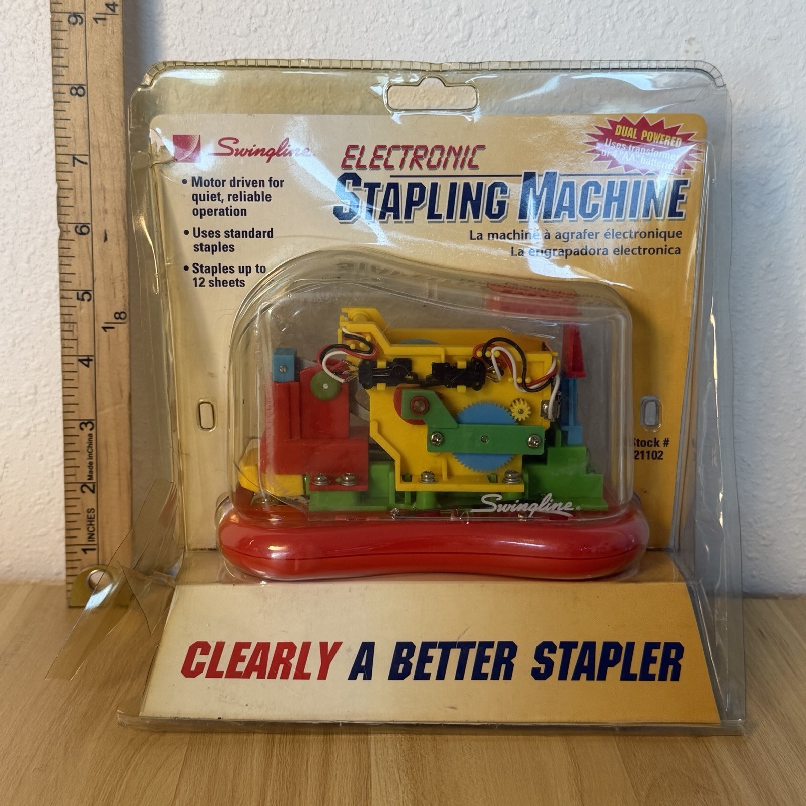 Vintage 90's Swingline Transparent Clear Stapler Electronic Stapling Machine New Vintage 90's Swingline Transparent Clear Stapler Electronic Stapling Machine New