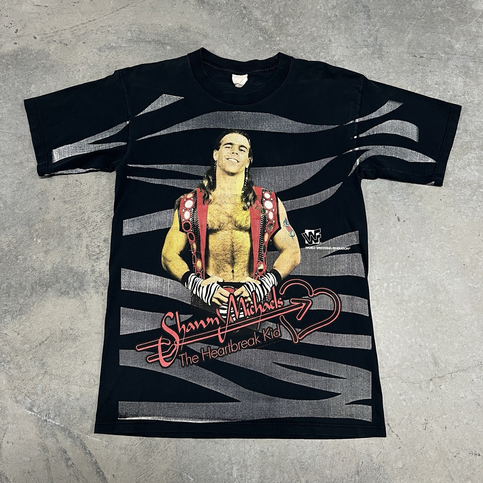 Vintage 1996 Shawn Michaels WWF Heartbreak Kid Zebra AOP 90’s WWE Shirt Medium Vintage 1996 Shawn Michaels WWF Heartbreak Kid Zebra AOP 90’s WWE Shirt Medium