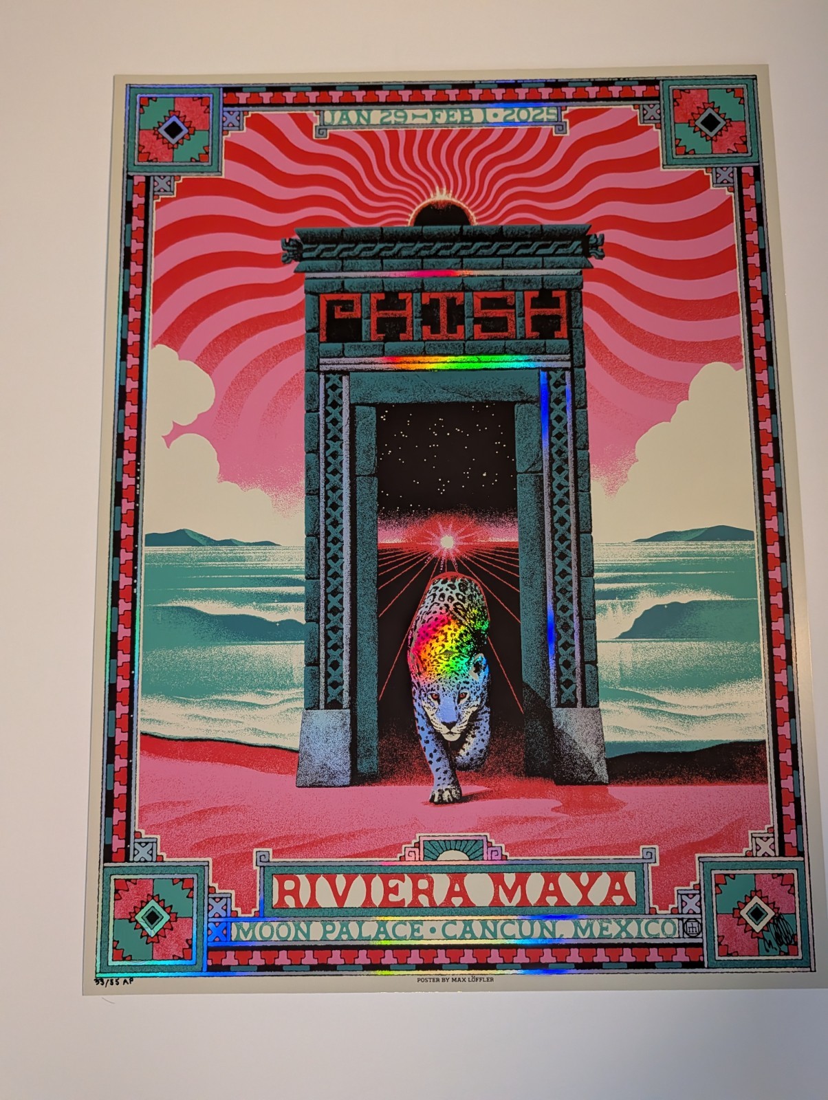 Phish 2025 Mexico FOIL Poster Riviera Maya Loeffler AP #/55 Print