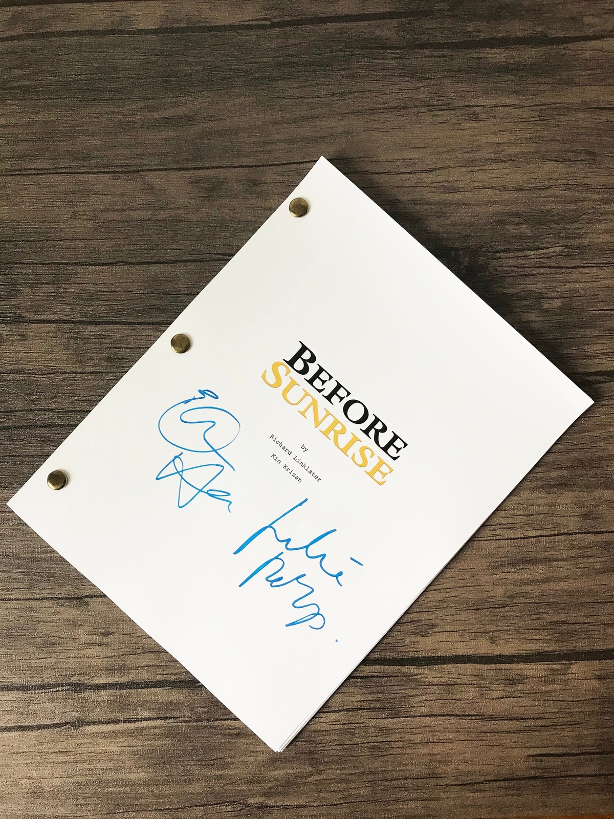 Before Sunrise Movie Perfect Script Of 73 Pages Ethan Hawke, Julie Delpy Signed
