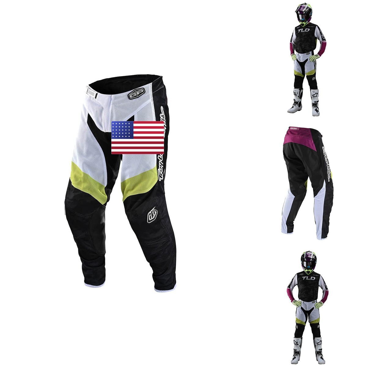 Troy Lee Designs GP Air Pant Veloce Camo Black Glo Green Size 38 Troy Lee Designs GP Air Pant Veloce Camo Black Glo Green Size 38