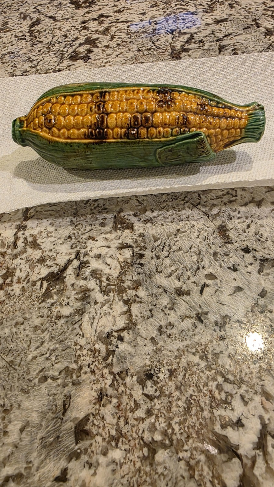 Antique William Foust & Sons Distillery Ceramic Corn Whiskey Flask Green Husk Antique William Foust & Sons Distillery Ceramic Corn Whiskey Flask Green Husk