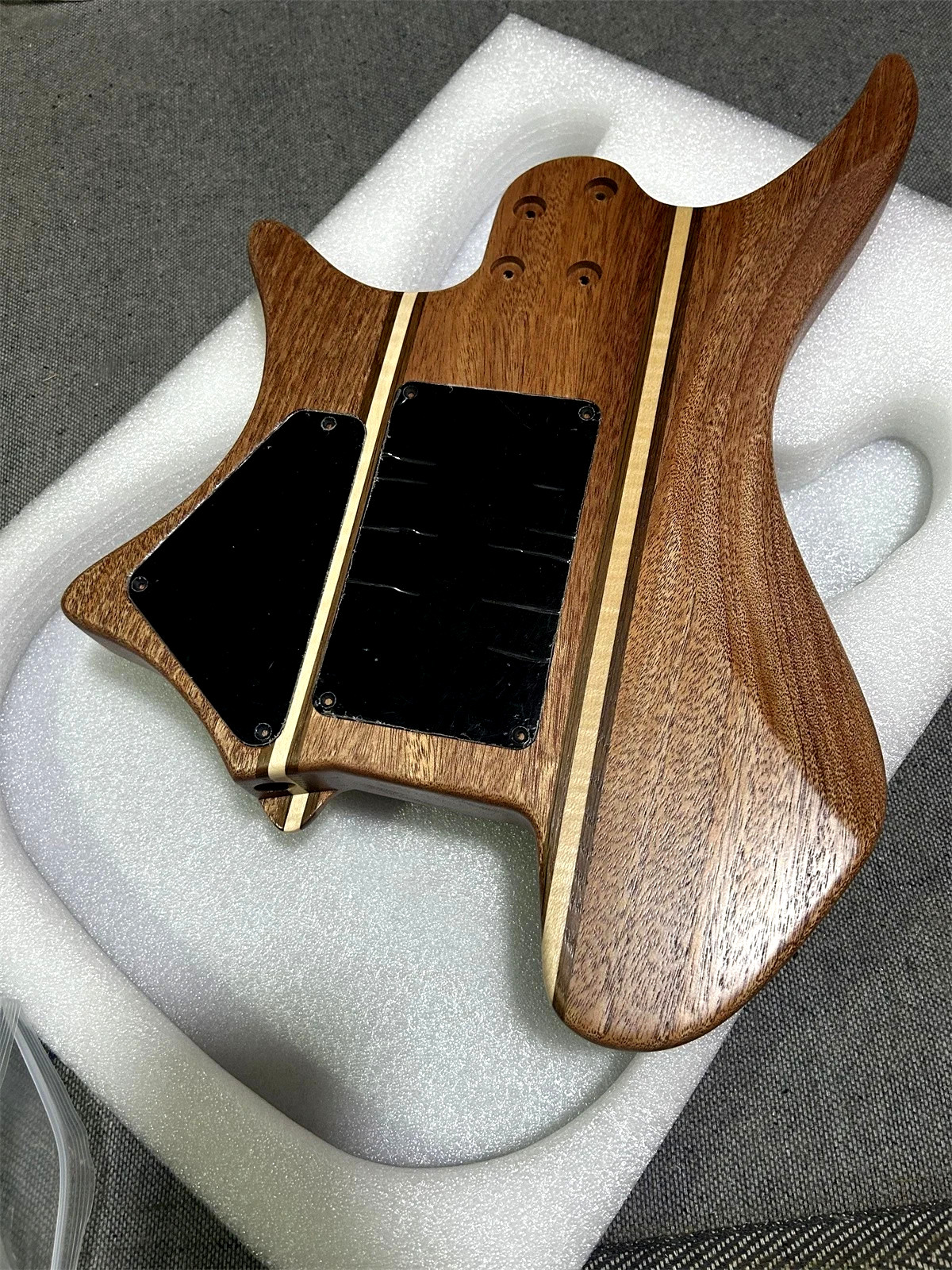 Handcrafted 9Piece headless Guitar Body Mahogany Satin Natural Wood Grain