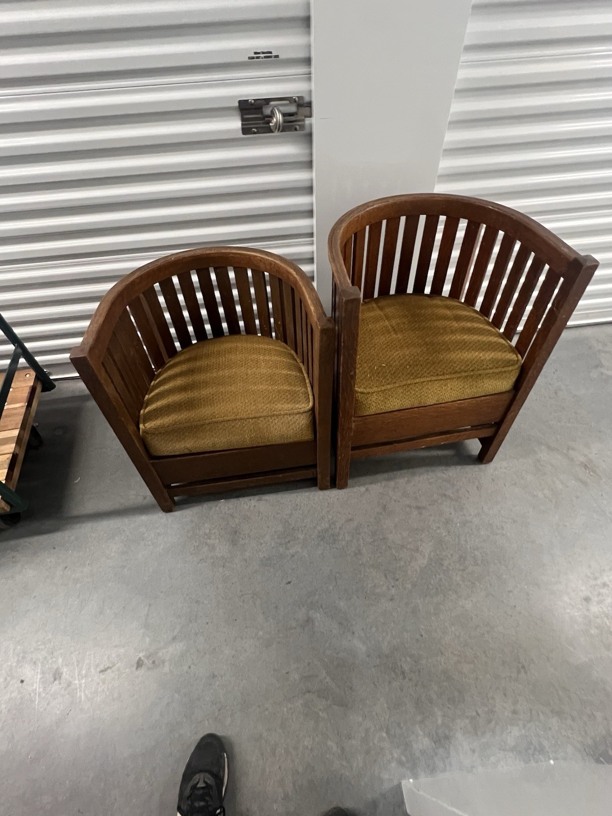 Barrel Chairs A Pair Antique Made by Plail Brothers 1906-1914 highly collectible