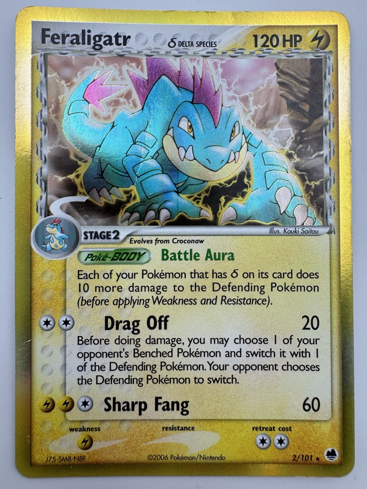 Feraligatr 2/101 Holo Rare EX Dragon Frontiers 2006 Delta Species MP