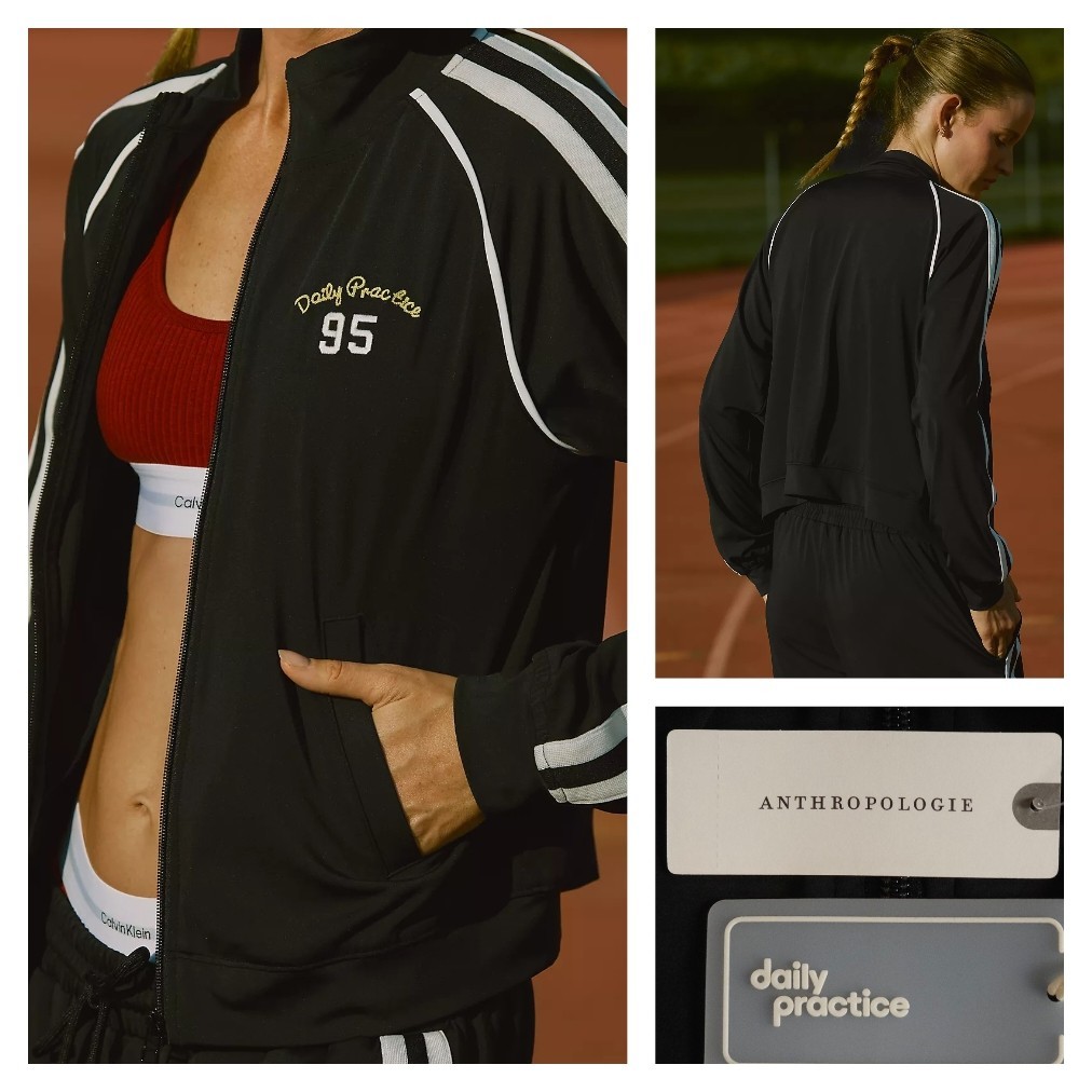 Anthropologie Daily Practice Zip-Up Knit Jacket Black & White Large NWT $138 Anthropologie Daily Practice Zip-Up Knit Jacket Black & White Large NWT $138