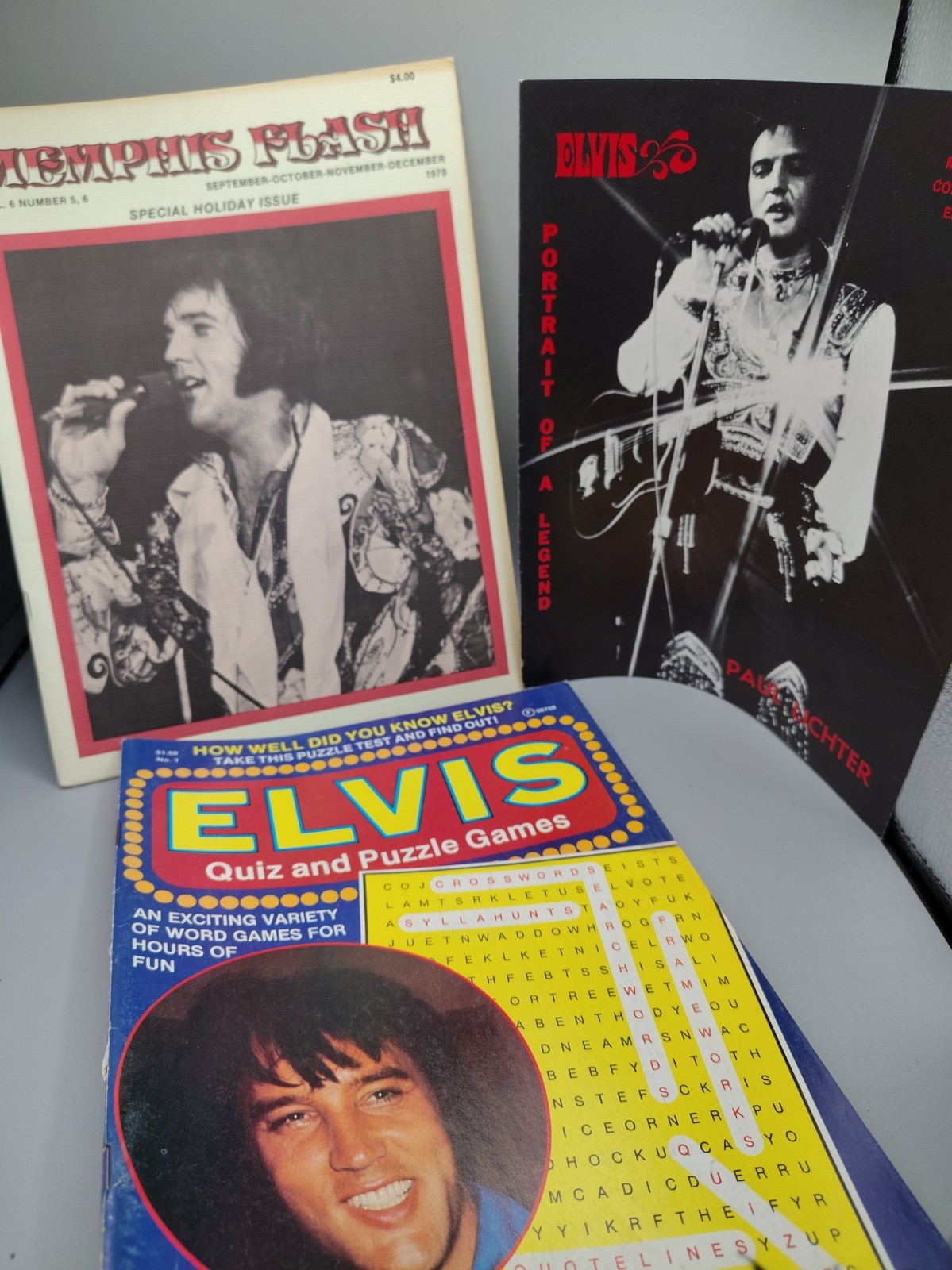 Lot of 3 Vintage Elvis Magazines Including 1 Crossword Memphis Flash And... Lot of 3 Vintage Elvis Magazines Including 1 Crossword Memphis Flash And...