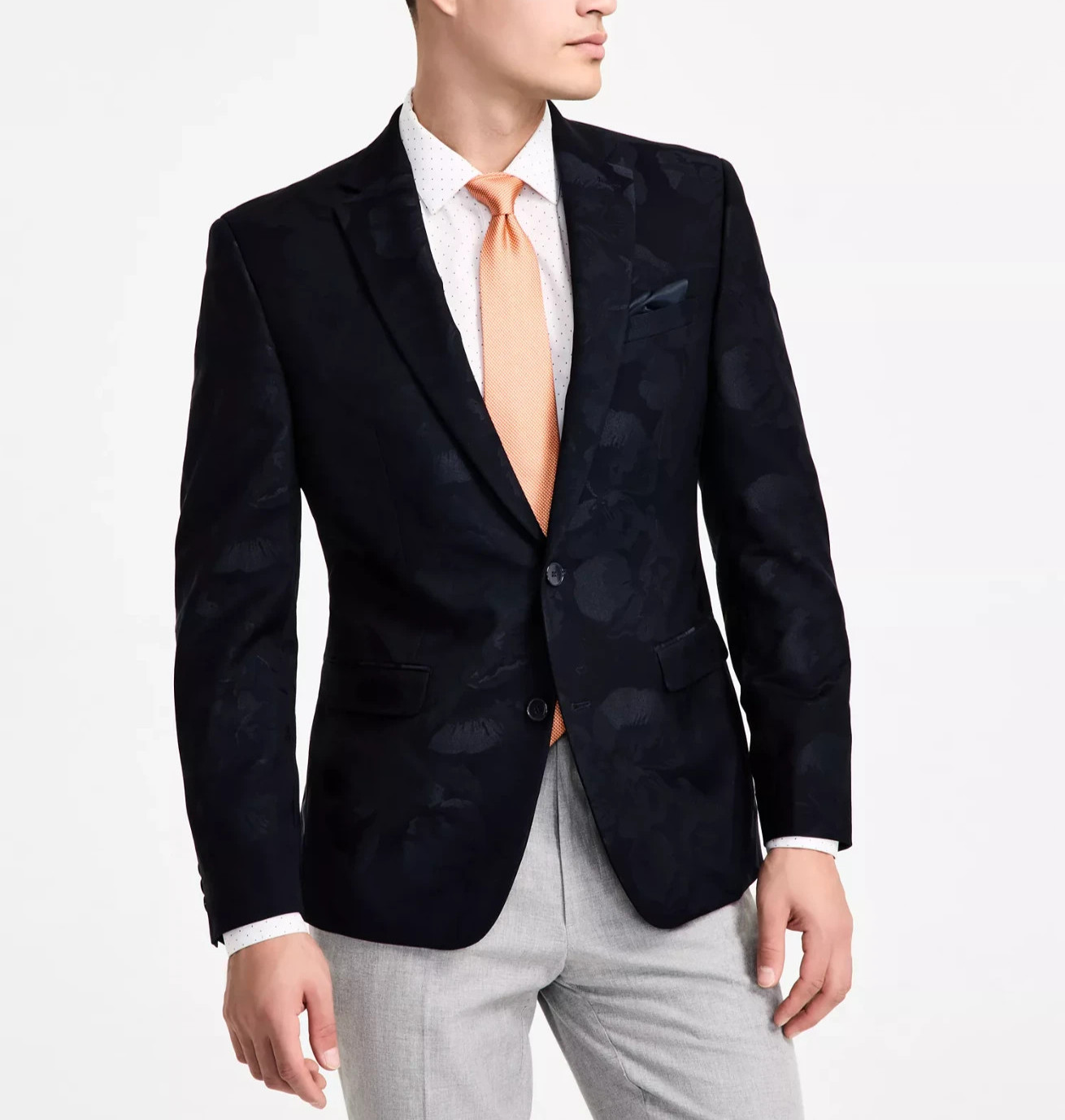 Bar III Men\'s Slim-Fit Jacquard-Floral Evening Jacket MSRP $295