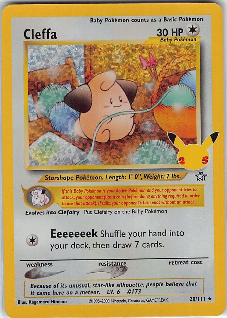 Cleffa 20/111 Celebrations: Classic Collection Pokemon Holo NM Cleffa 20/111 Celebrations: Classic Collection Pokemon Holo NM