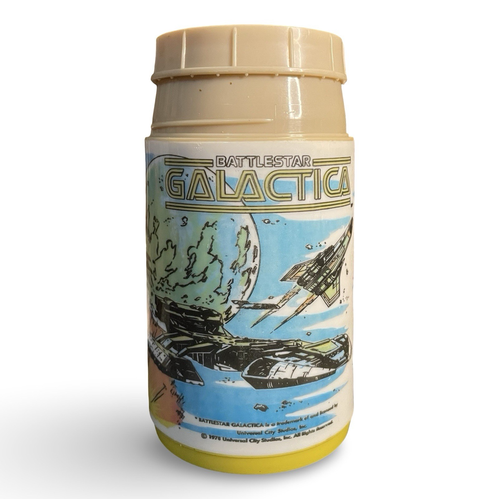 Vintage 1978 Battlestar Galactica Aladdin Thermos 8oz Cylon Box Art No Cup VG