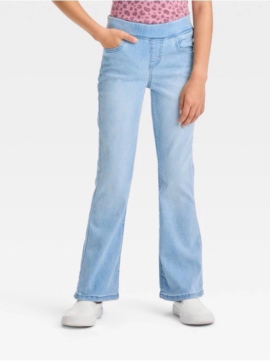 Cat & Jack Girls\' Mid-Rise Flare Jeans, Size 10 - NEW Cat & Jack Girls\' Mid-Rise Flare Jeans, Size 10 - NEW
