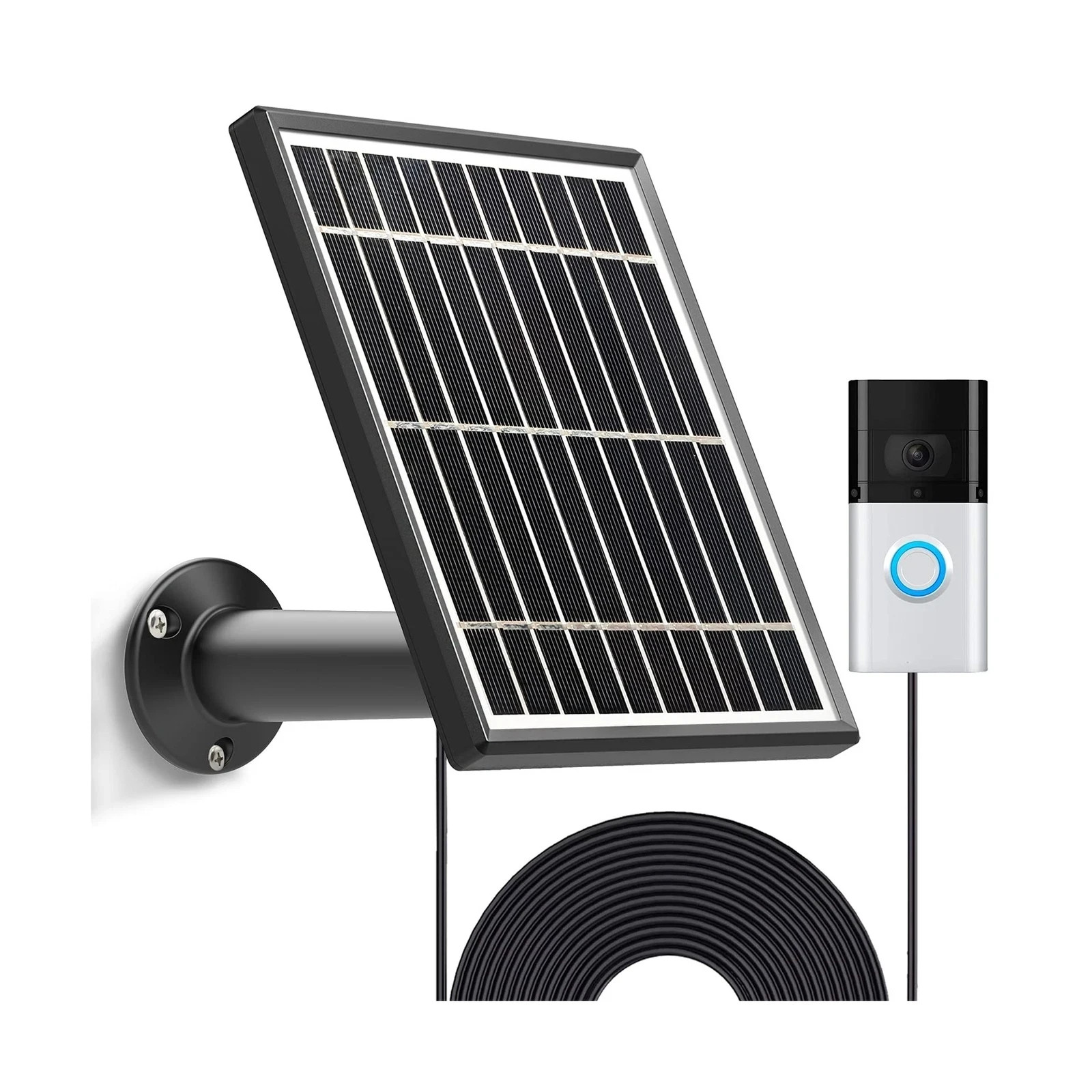 Solar Panel Compatible with Video Doorbell 3/3 Plus/4, Waterproof Charge