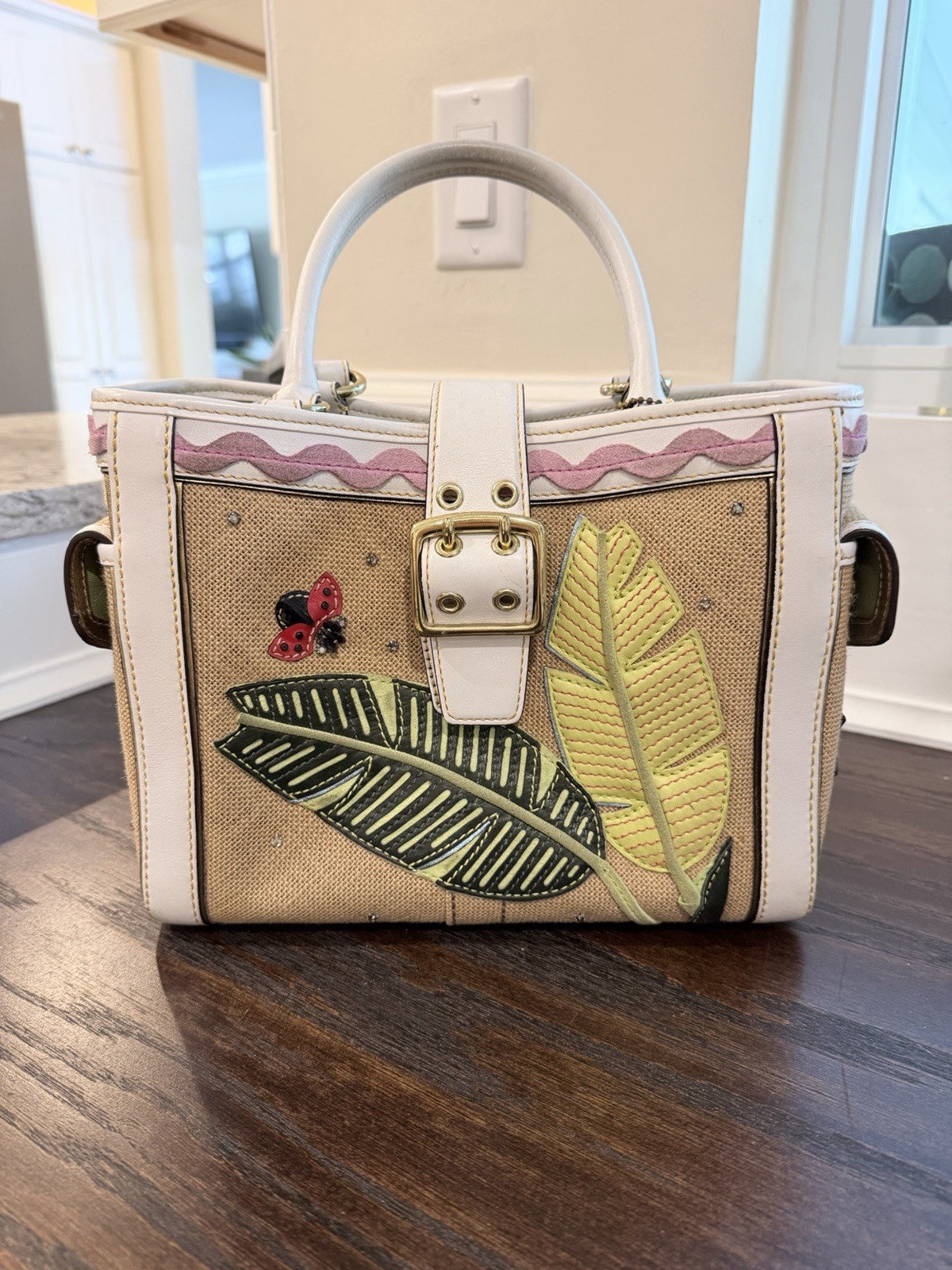 Vintage 2004 Coach Limited Edition Hampton Leaf & Ladybug Straw Tote L04K-4439 Vintage 2004 Coach Limited Edition Hampton Leaf & Ladybug Straw Tote L04K-4439