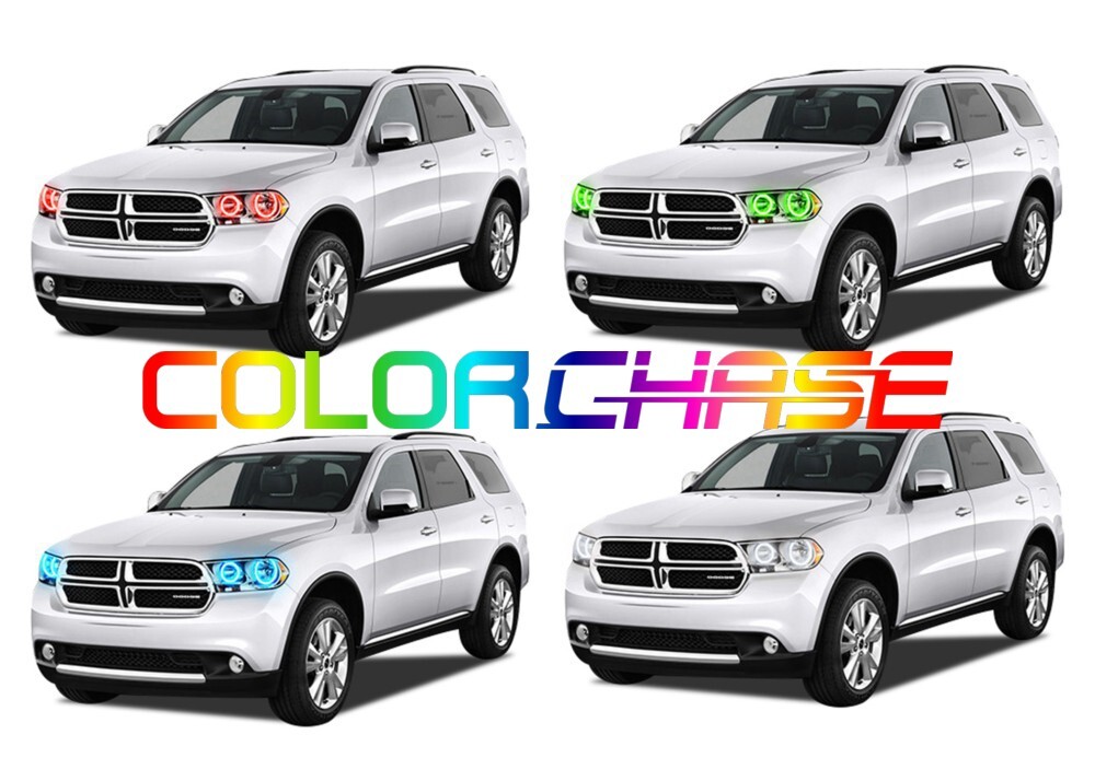 Color Chasing LED Headlight Flow Halo kit for Dodge Durango 11-13
