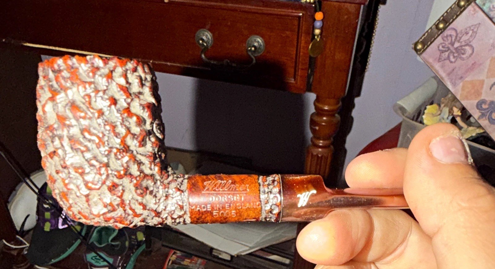 Vintage Estate Tobacco Pipe Willmer Dorset Made In England 5005 Hand Cut Vintage Estate Tobacco Pipe Willmer Dorset Made In England 5005 Hand Cut