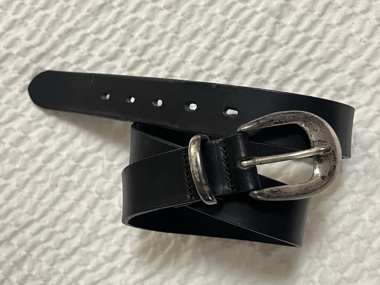 Vintage Belt Limited Women’s Size M - Made in Italy - Black Leather - Antiqued Vintage Belt Limited Women’s Size M - Made in Italy - Black Leather - Antiqued