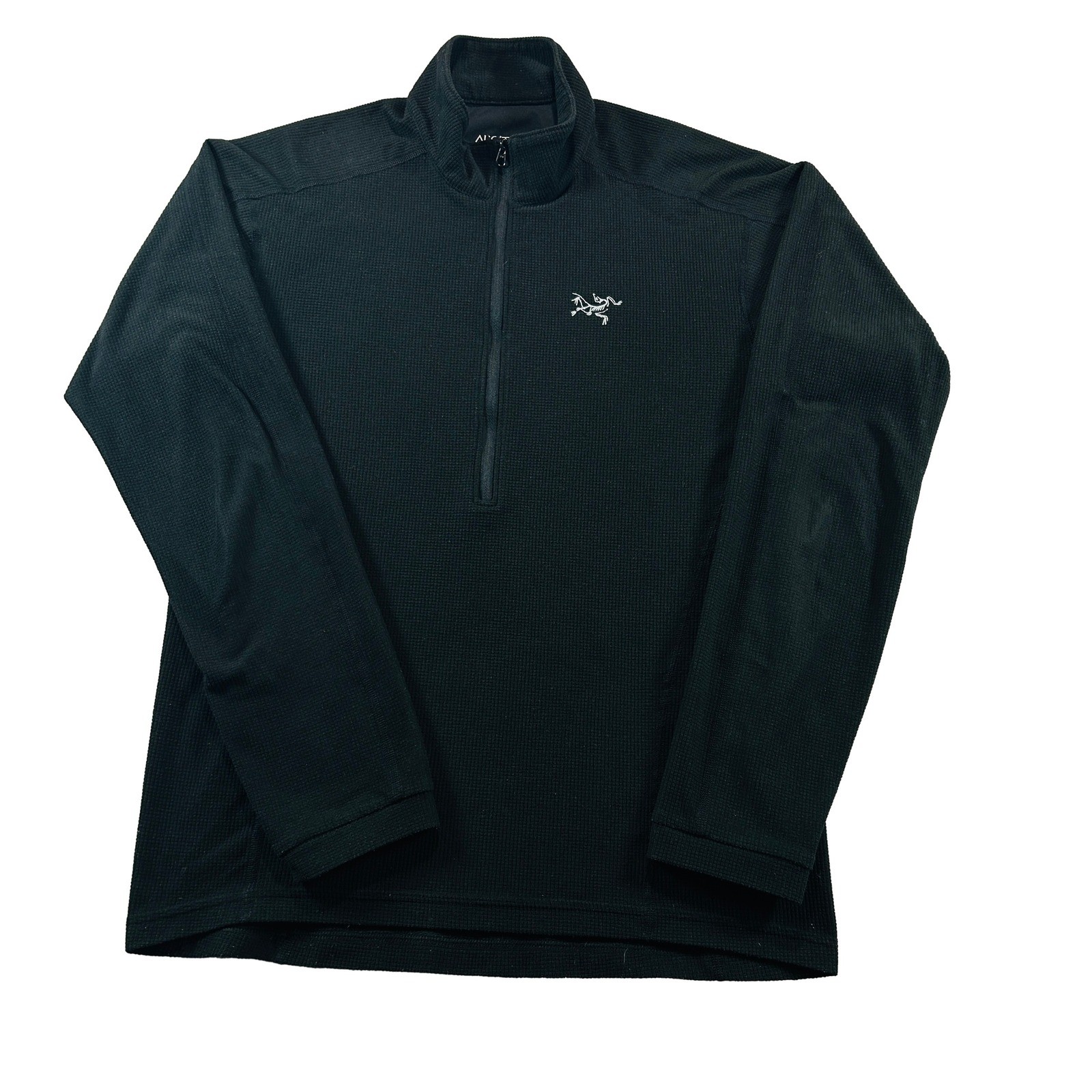 Arc\'teryx Fleece Pullover Mens M Black Rho AR Polartec Grid Quarter Zip Midlayer