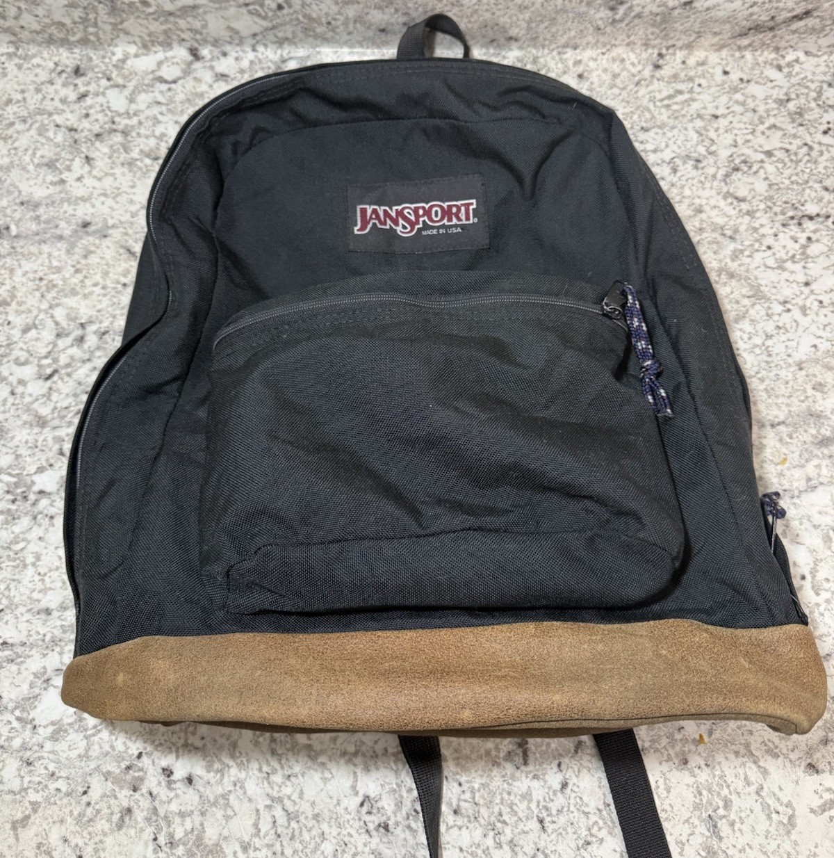 Vintage 1990s JanSport Original Made In USA Backpack Black With Suede Bottom EUC Vintage 1990s JanSport Original Made In USA Backpack Black With Suede Bottom EUC