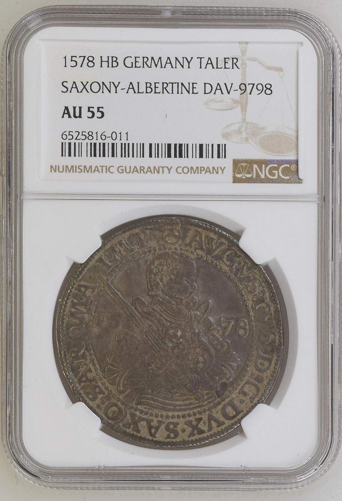 1578 HB German Thaler, Saxony-Albertine NGC AU55 DAV-9798 MAGNIFICENT 1578 HB German Thaler, Saxony-Albertine NGC AU55 DAV-9798 MAGNIFICENT