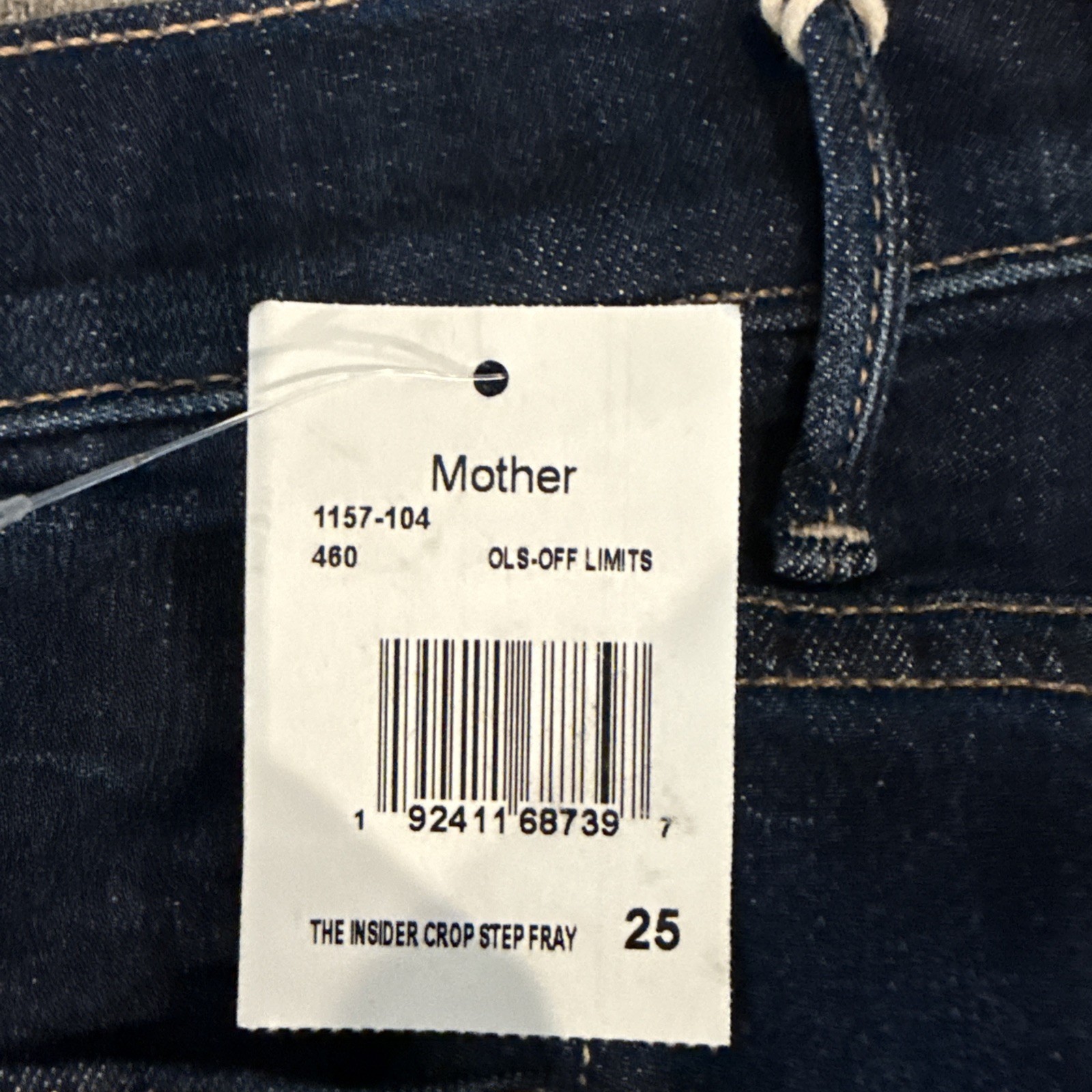 New Mother Dark Denim, The Insider Crop Step Fray, Size 25 New Mother Dark Denim, The Insider Crop Step Fray, Size 25