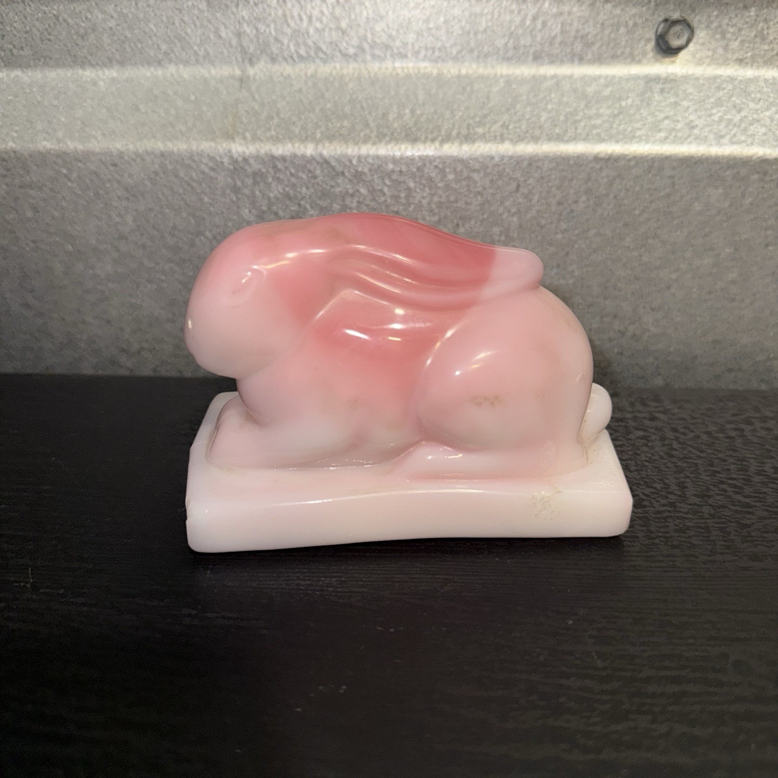 Vintage Heisey by Fenton Rosalene Pink Glass Rabbit Figurine HCA Limited Edition