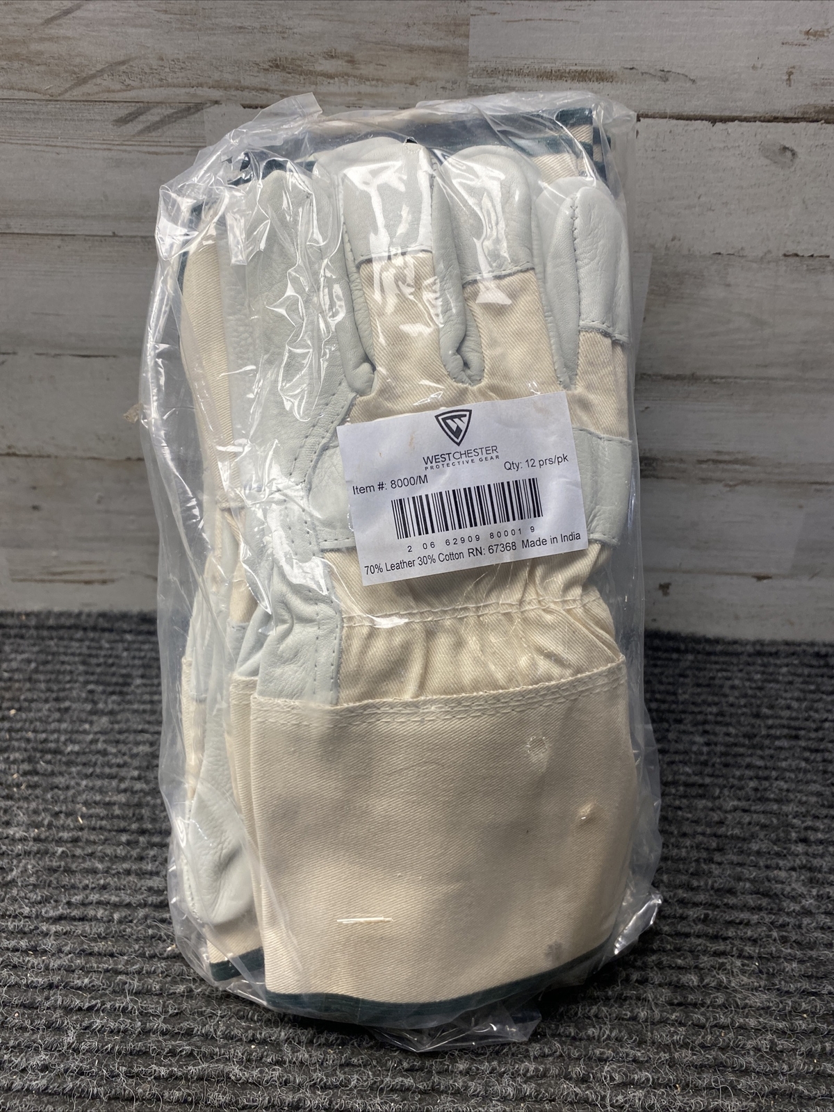 New 12 pack West Chester Protective Gear Gloves M 8000/M 70% Leather 30% Cotton