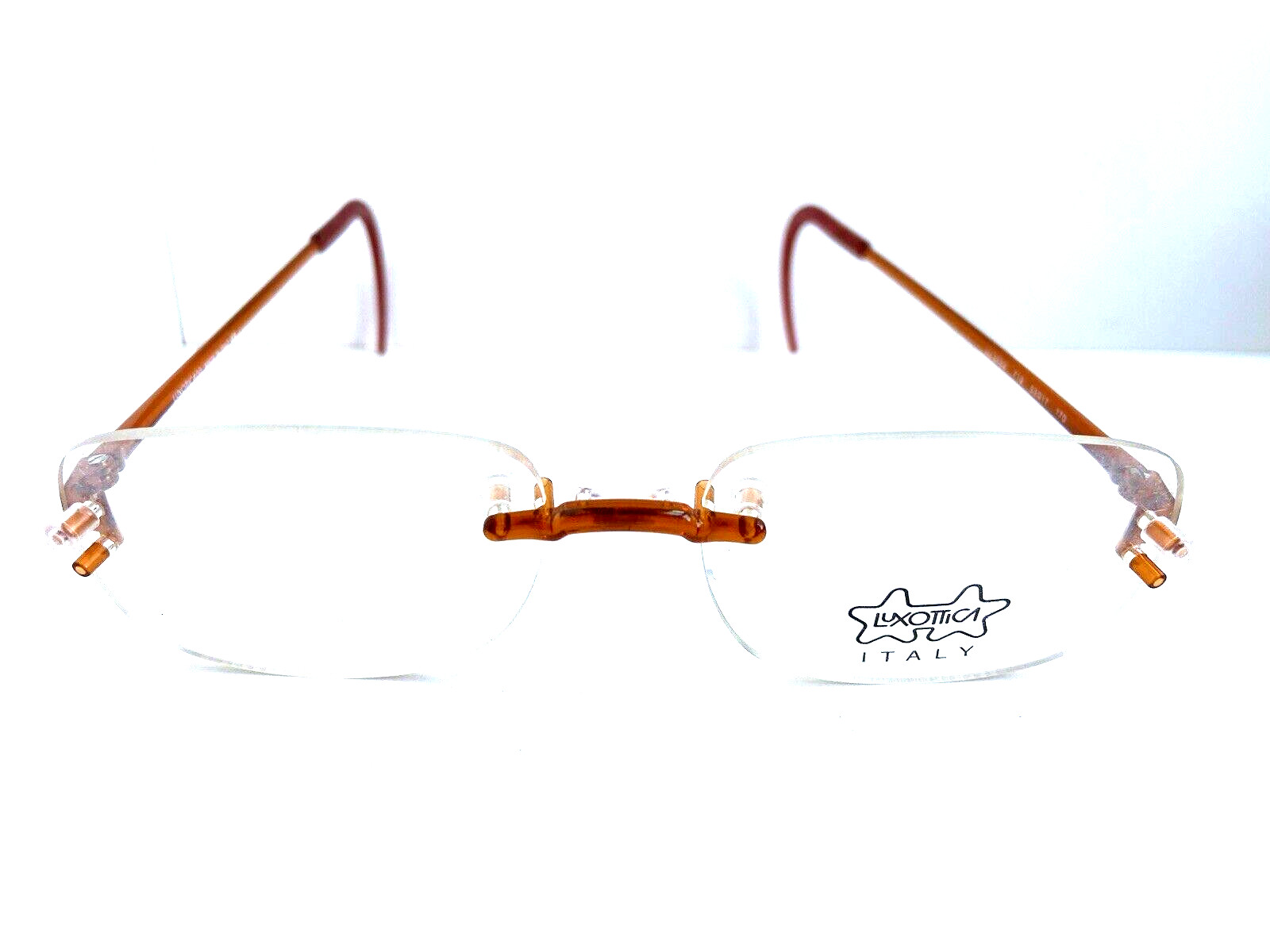 Luxottica LU3550 3552 719 Rimless Men's Women's Eyeglasses Frame Italy 53-17-170 Luxottica LU3550 3552 719 Rimless Men's Women's Eyeglasses Frame Italy 53-17-170