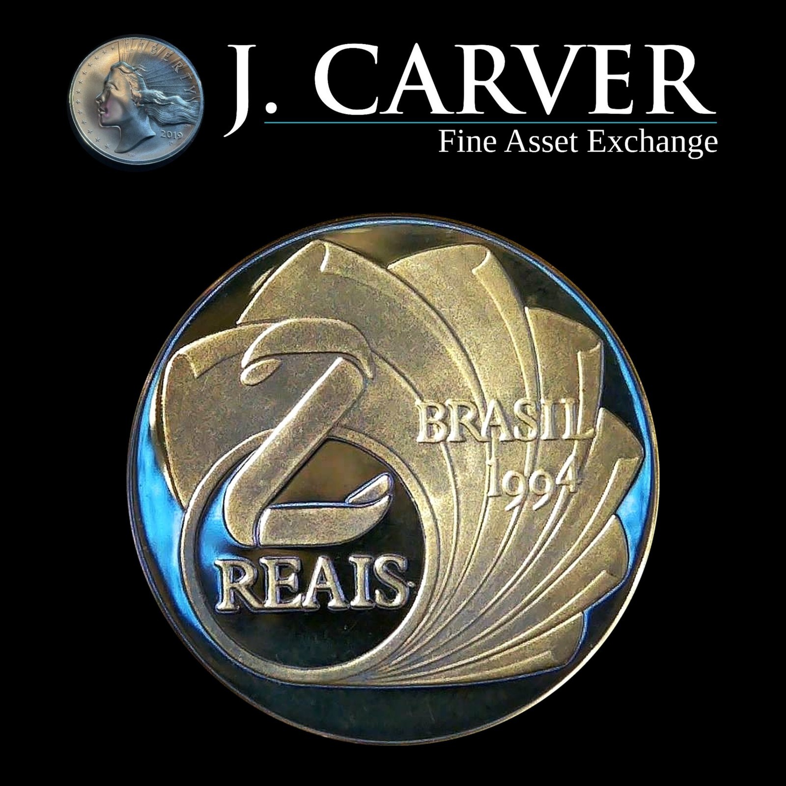 Scarce 1994 Brazil 2 Reais Casa da Moeda 300 Anos .925 Silver Proof - 7.5k Mintg