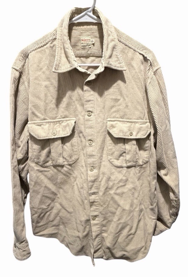 Vintage Mason’s Union Made Men’s Beige Corduroy Shirt Jacket Made In Italy Sz XL Vintage Mason’s Union Made Men’s Beige Corduroy Shirt Jacket Made In Italy Sz XL