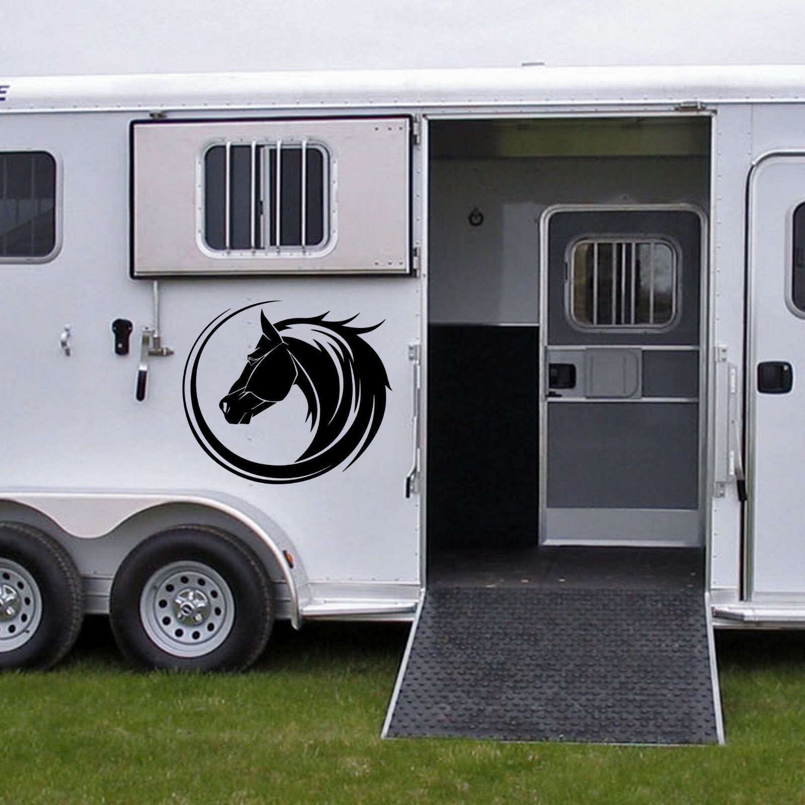 Circle Horse Head - Vinyl Decal Sticker Horse Trailer Decal Bumper Sticker 