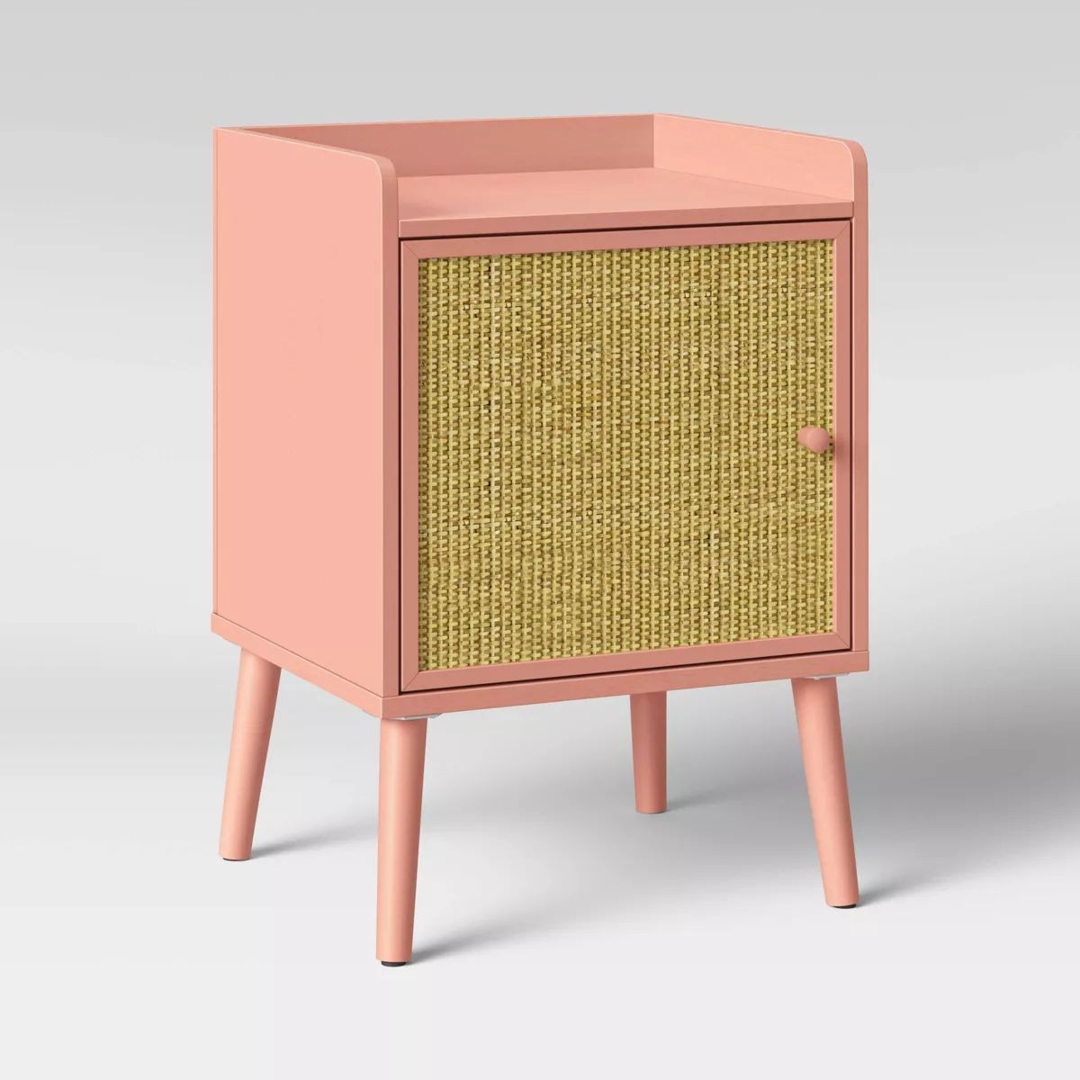 Rattan & Wood Bedside Kids' Cabinet Rose Pink - Pillowfort NIB Rattan & Wood Bedside Kids' Cabinet Rose Pink - Pillowfort NIB