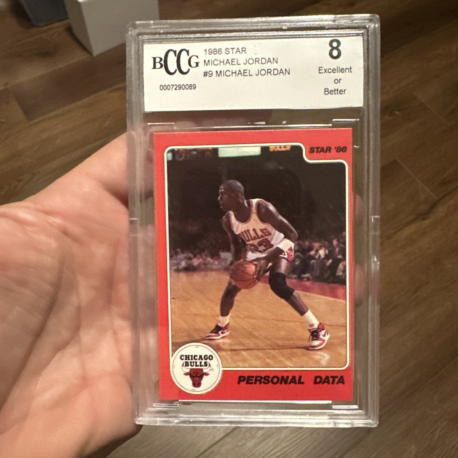 1986 Star Michael Jordan Personal Data Michael Jordan #9 Bccg Beckett 8 1986 Star Michael Jordan Personal Data Michael Jordan #9 Bccg Beckett 8