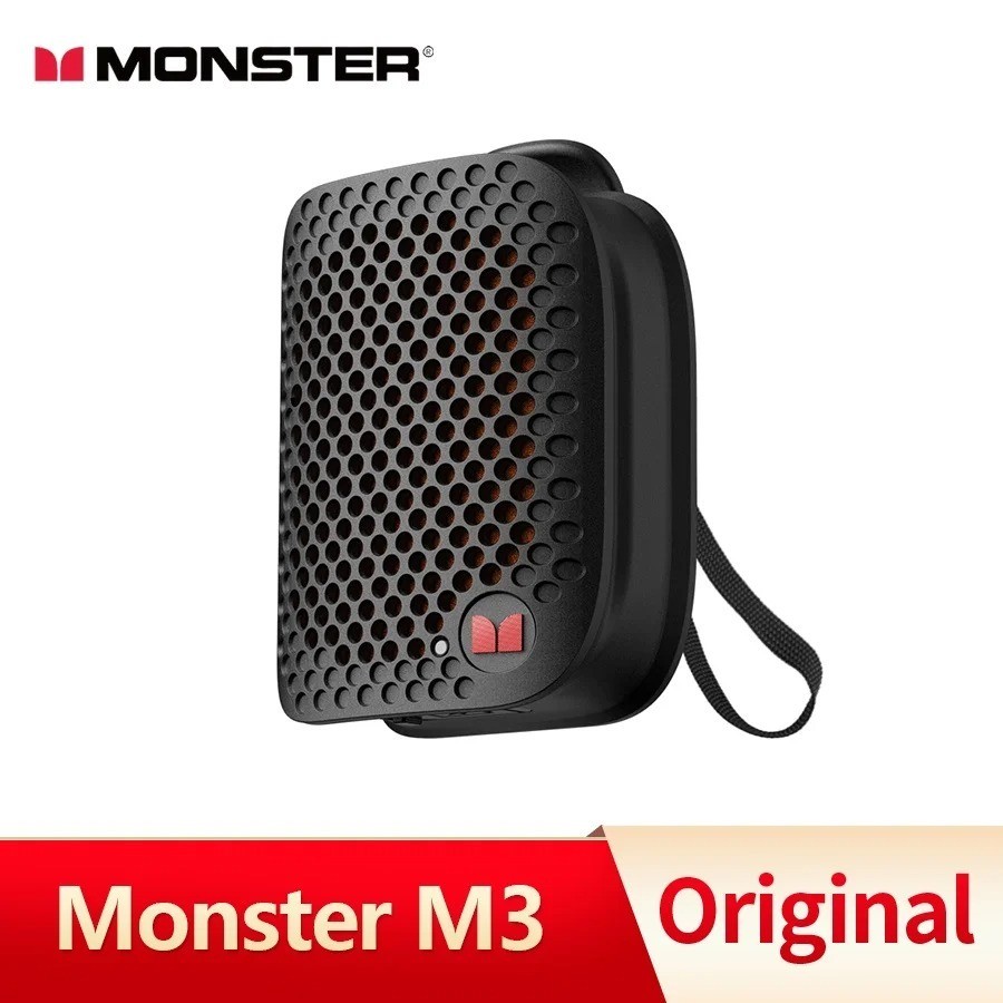 Monster M3 Mini Bluetooth Speaker Magnetic Clip-On Wireless Jobsite Outdoor USB